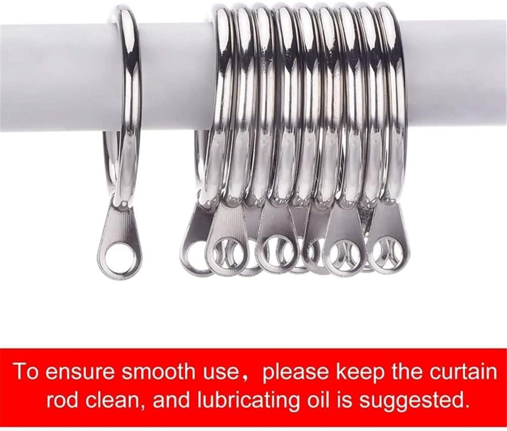 WYJREES 40 Pack Curtain Rings 32Mm Metal Drapery Curtain Rings Hanging Rings Curtain Rods Hooks for Curtains and Rods, Drape Sliding Eyelet Rings(Silver) image number 4