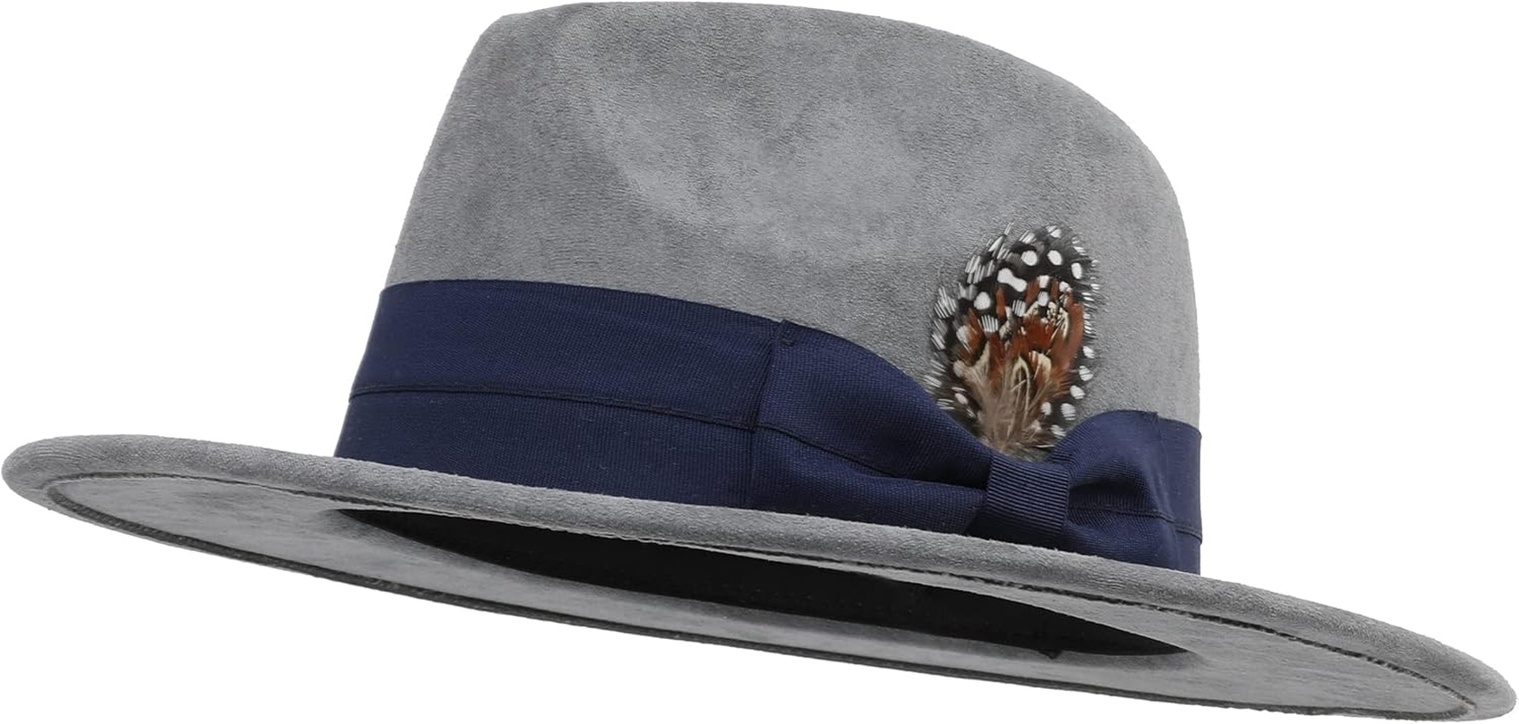 Besoogii Classic Wide Brim Women Men Fedora Hat with Belt Buckle Felt Panama Hat