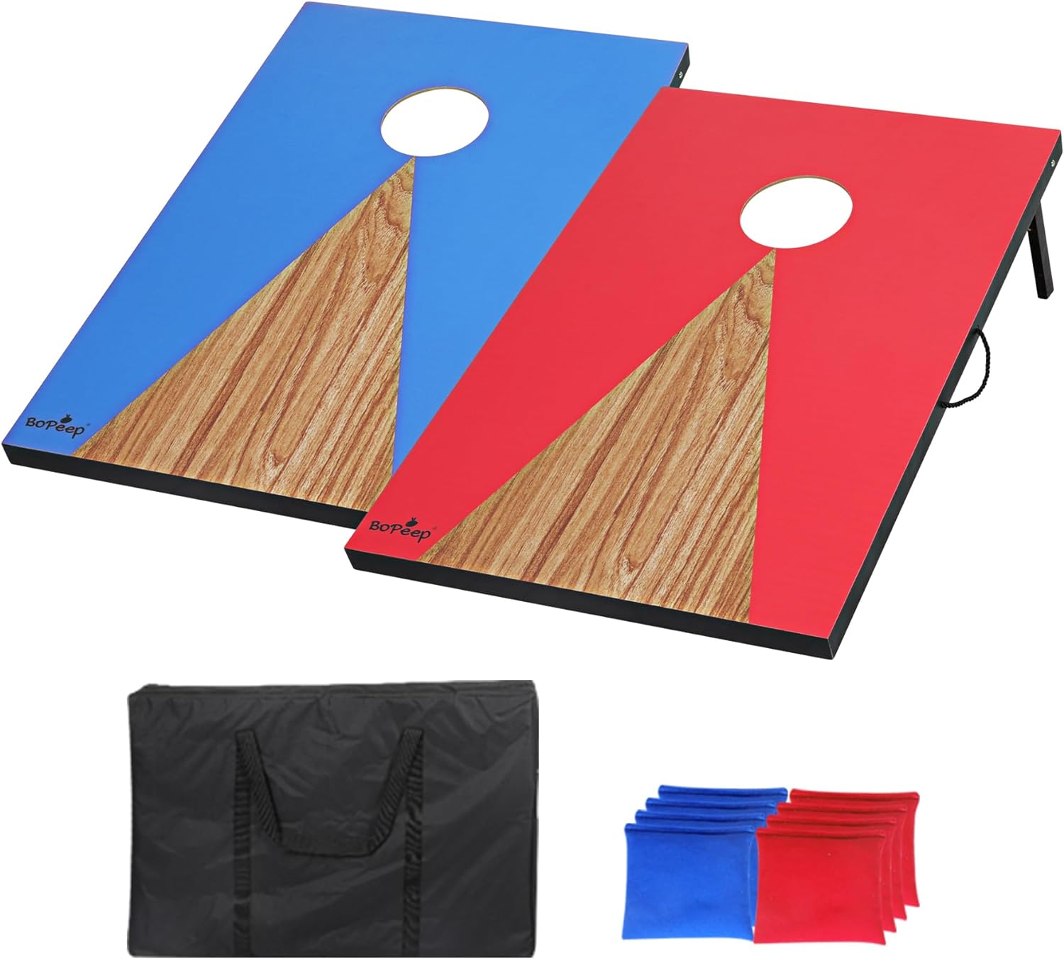 Bopeep 2PCS Kids Bean Bag Classic Cornhole Toss Game Set ，Foldable Wooden Boards with 8 Bean Bags, 90X60Cm，Indoor & Outdoor Fun for Children and Families &ndash; with Carrying Bag image number 5