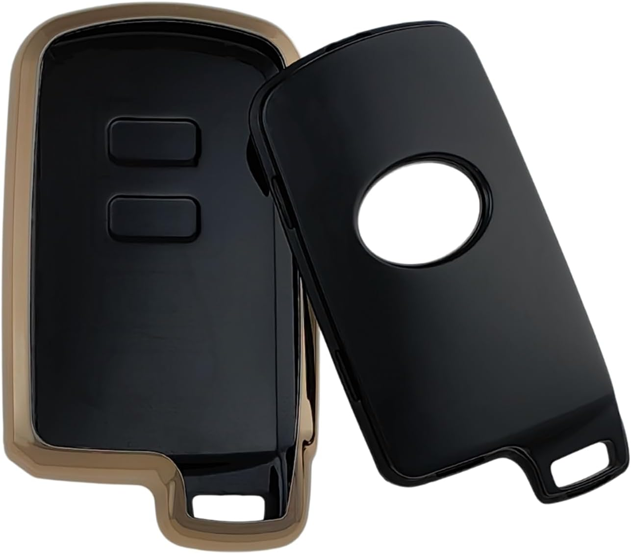 REPROTECTING TPU Key Fob Cover Compatible with 2012-2019 Toyota Avalon Camry Corolla Highlander RAV4 (Black/White) 7X4.5