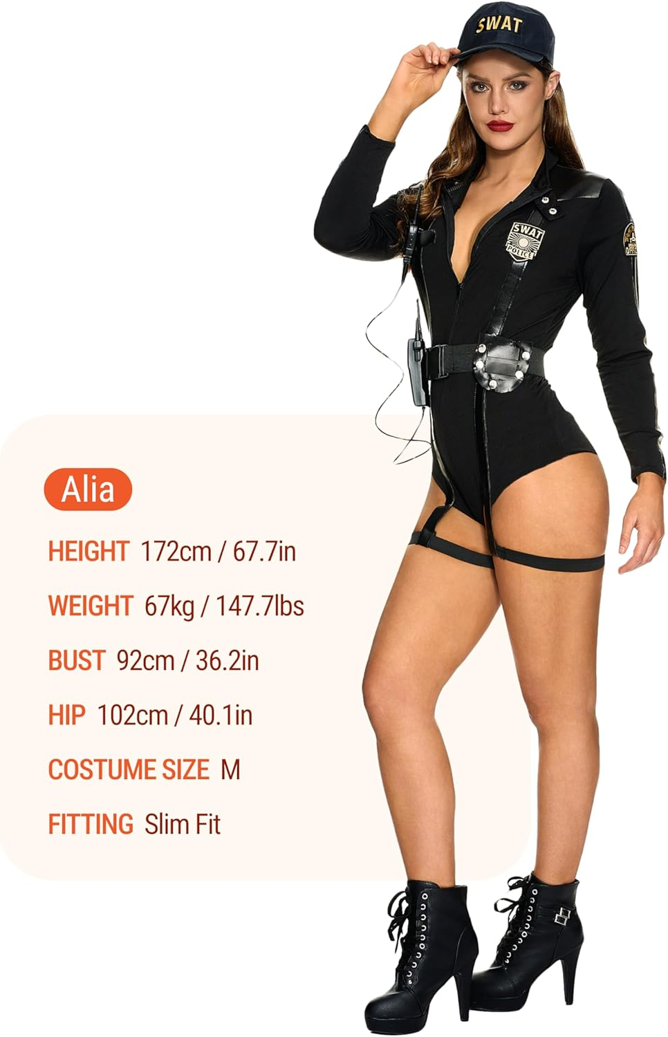 Spooktacular Creations Women Police Costume, Halloween Adult Swat Cop Costume for Halloween Cosplay Party image number 2