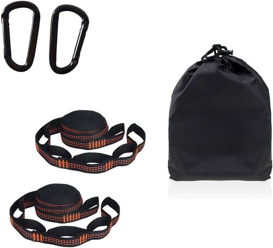 Hammock Strap High Strength Nylon Rope 2.8M*2PCS with 2PCS Strong Carabiners Adjustment Reinforced Yoga Belt Tree Rope image number 4