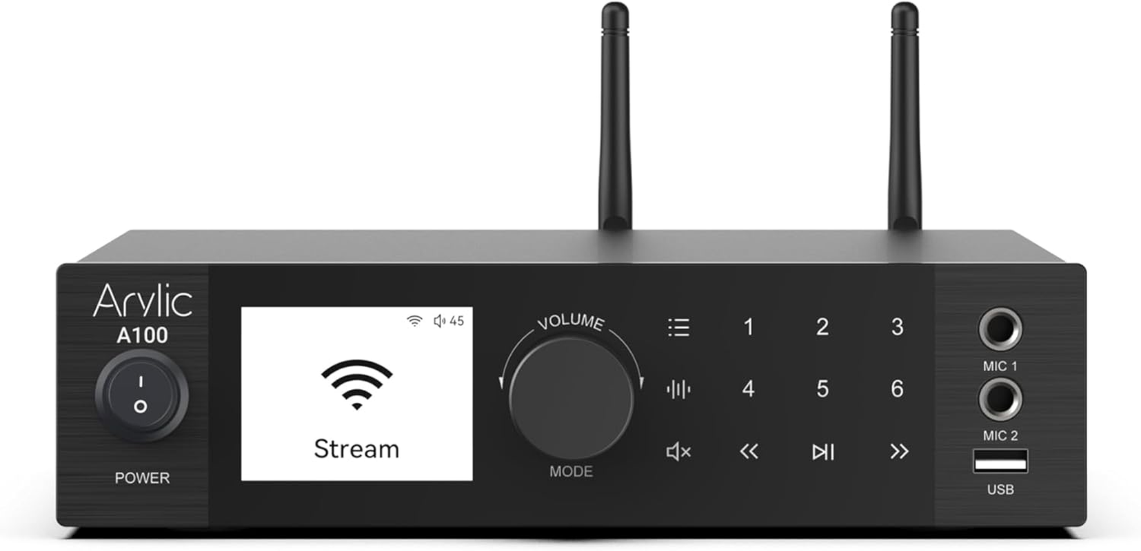 Arylic A100 Wireless Full Digital Hifi Amplifier with FM Radio, 100W&times;2 Wifi & Bluetooth Audio Receiver, Supports Airplay, Spotify Connect,Multiroom, Ideal for KTV, Home Theater, and Broadcasting. image number 3