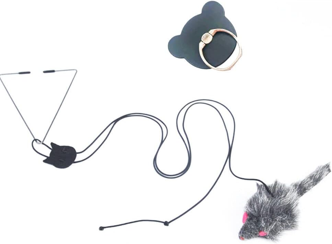 Cat Toy Self-Hey Hanging Door Retractable Cat Scratch Stick Mouse Rope Cat image number 3