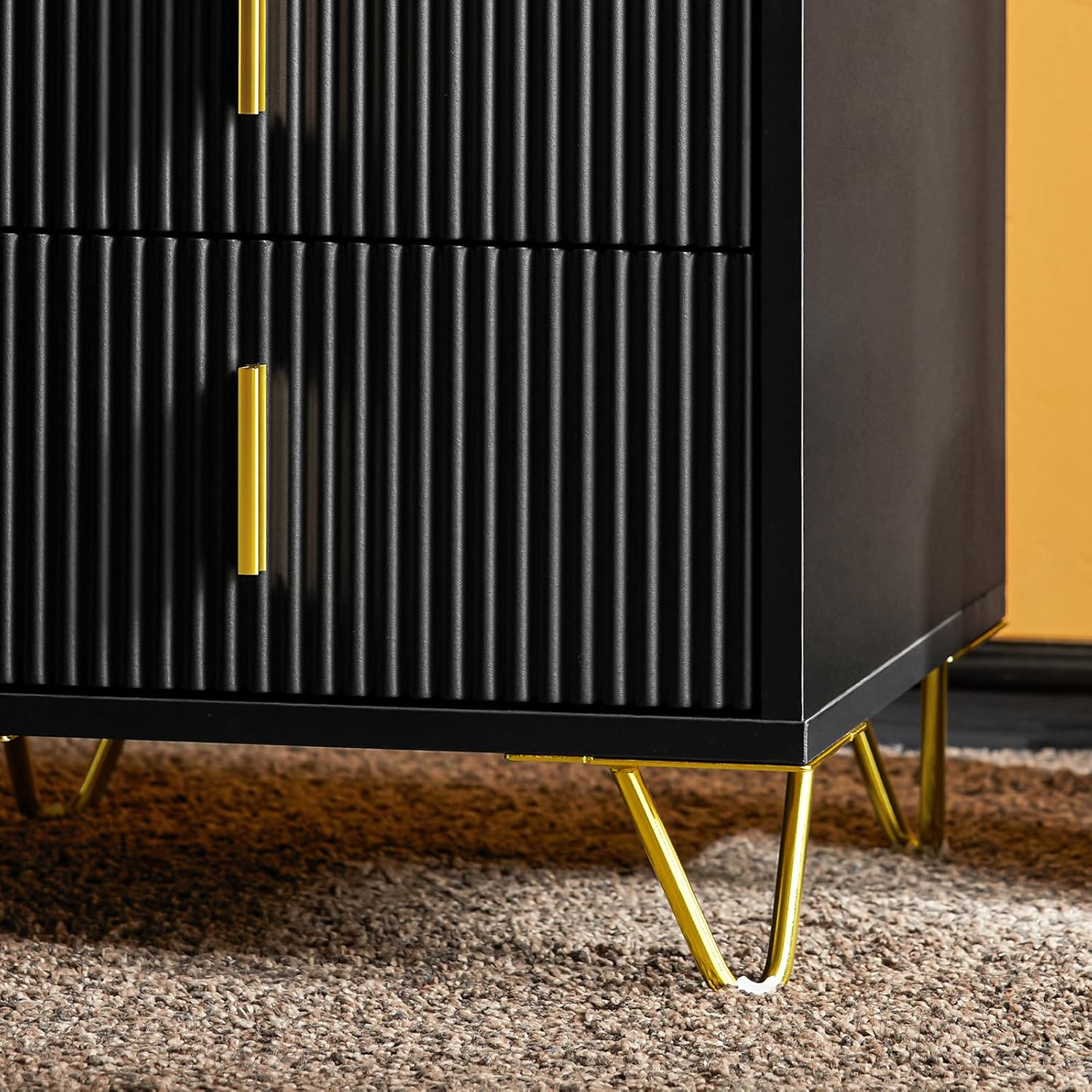 Sobuy Black Nightstand Bedside Coffee Table with 3 Drawers FBT115-L-SCH image number 1