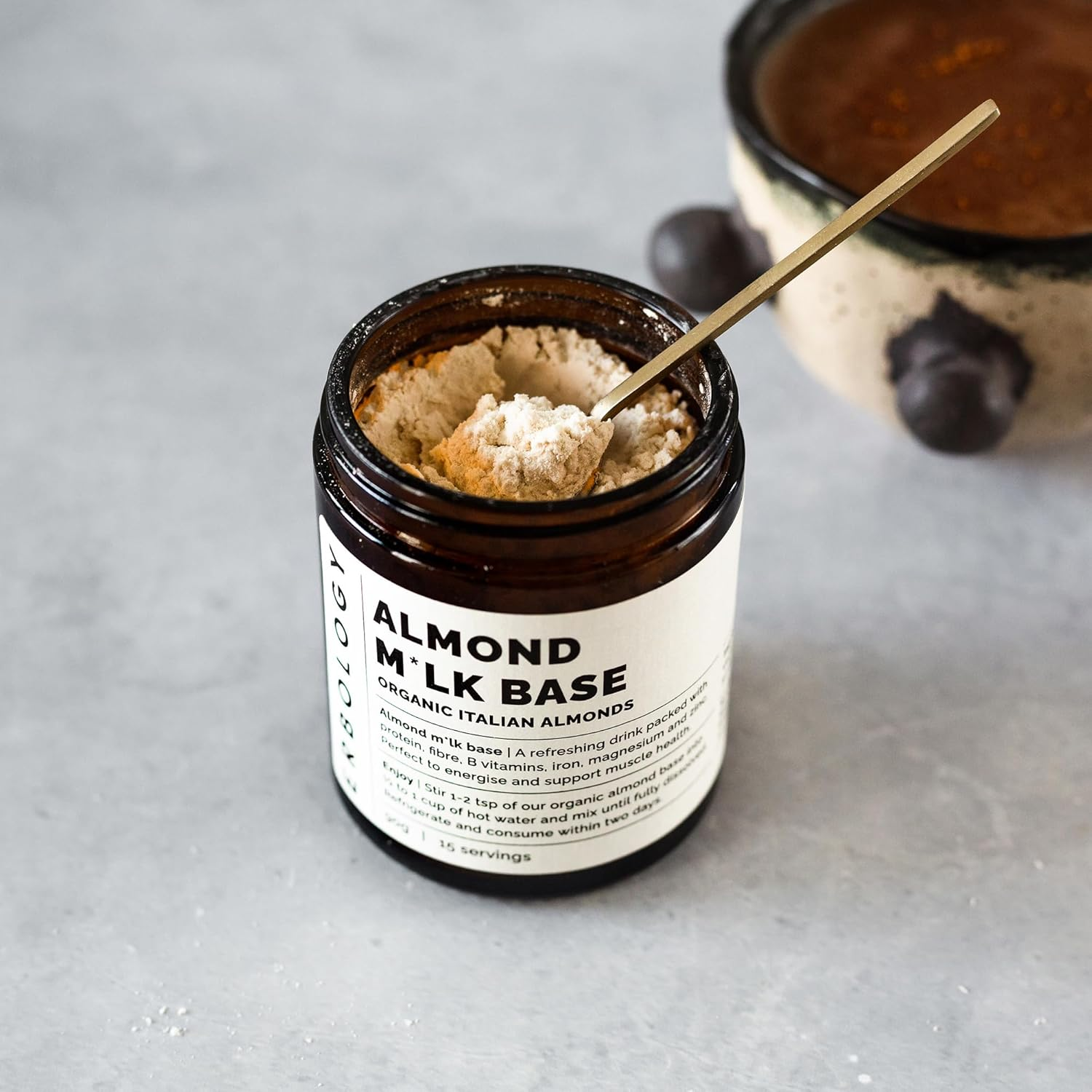 100% Organic Almond Milk Base 90G - Cold-Pressed from Small-Batch Fresh Almonds - Straight from Farm in Italy - Non-Gmo - Recyclable Glass Bottle image number 3