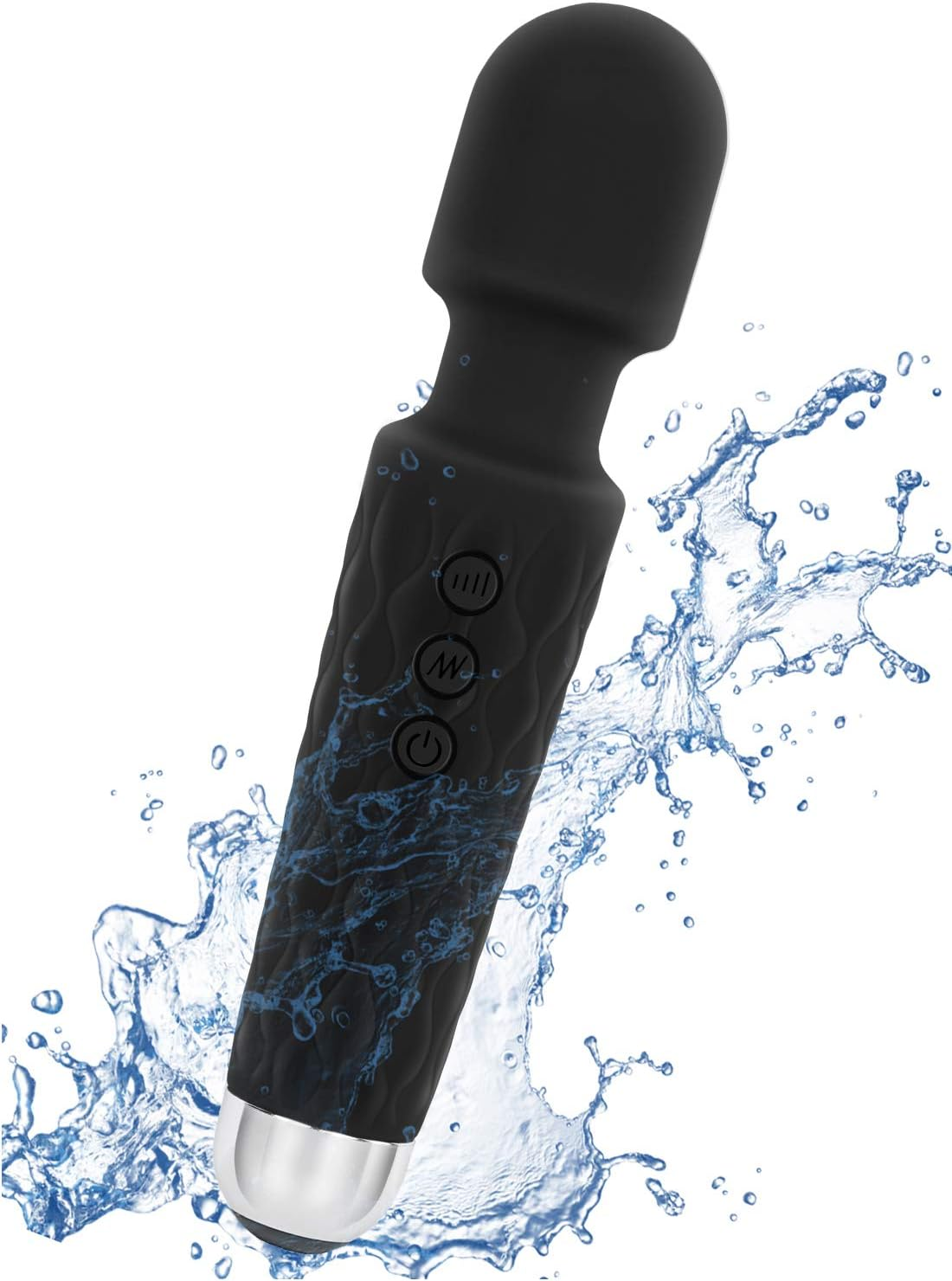 Wand Massager for Women, 8 Powerful Speeds 20 Vibration Modes, Portable Personal Rechargeable Massager, Handheld Cordless Waterproof Massager Therapy Back Neck Muscle Aches Sports Recovery, Quiet