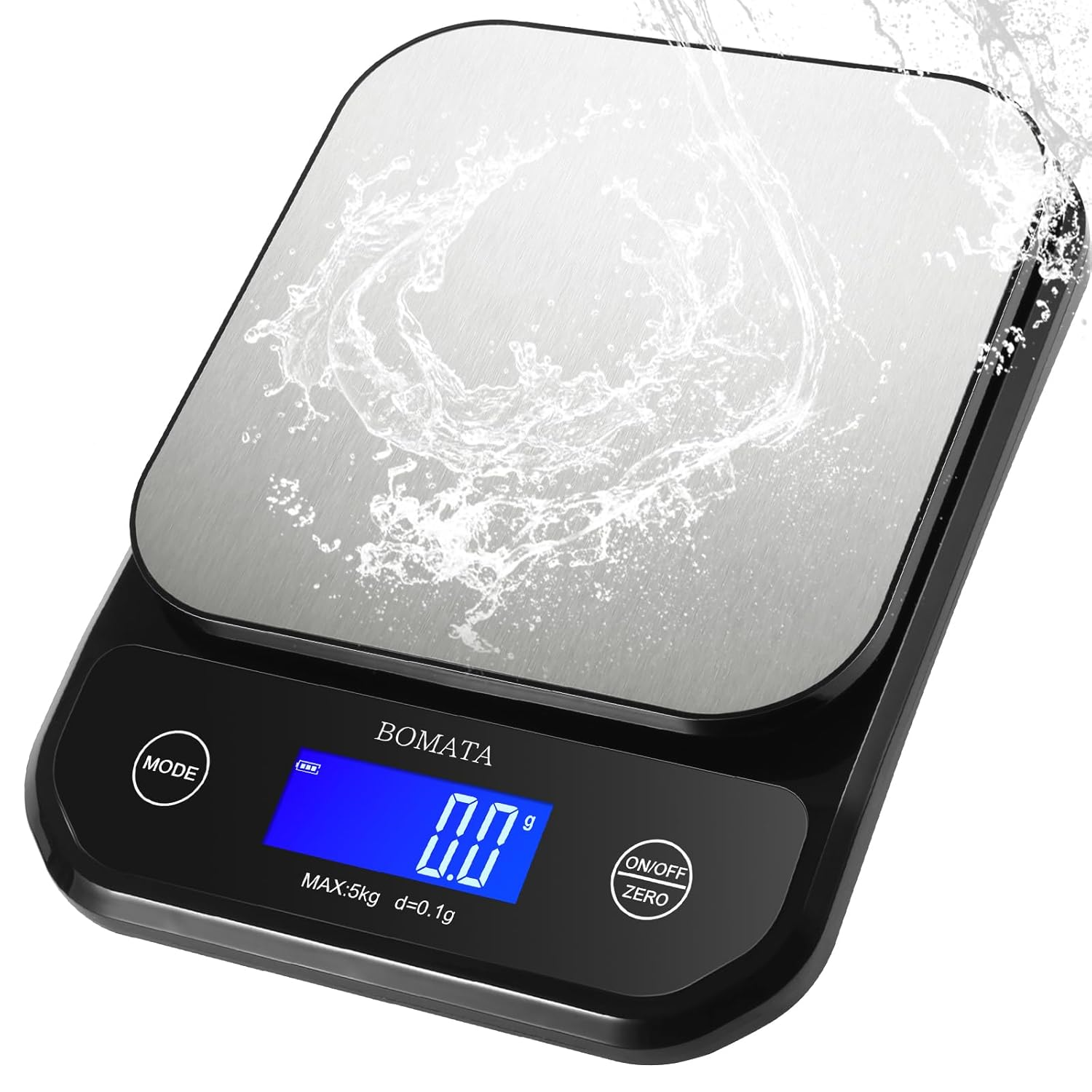 BOMATA Waterproof Kitchen Scale, 0.1G/0.01Oz High Precision, 5Kg/11Lb, Washable, USB Rechargeable, Digital Scale for Food,Cooking, Baking, Weight Loss image number 6