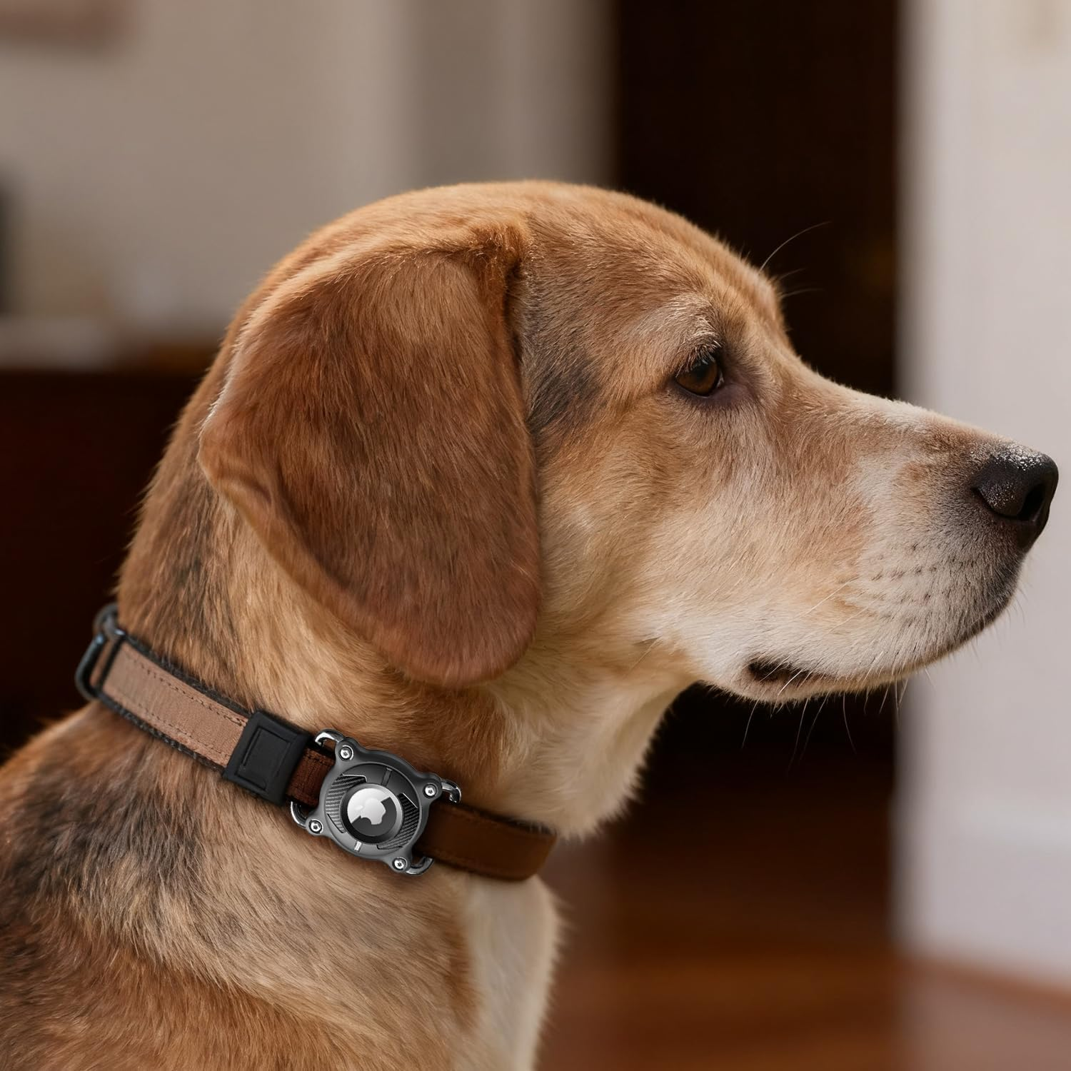 Leonids for Airtag Holder for Dog Collar, Waterproof & Scratch-Resistant Protective Hard Case with Removal Tools for Apple Airtag for Dog Collar, Backpack, Luggage (Black) - Pink image number 4