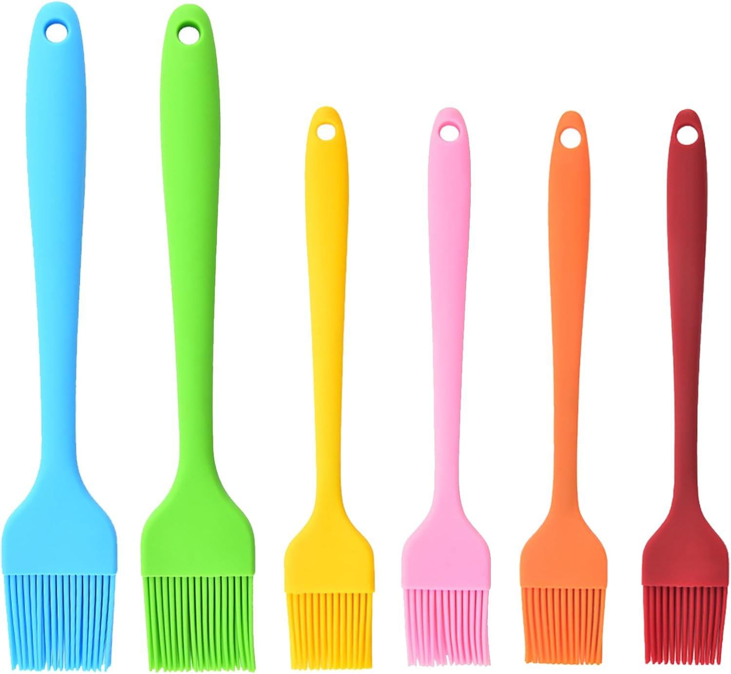 Silicone Basting Pastry Brush, 6PCS Heat Resistant Food Brush Spread Oil Butter Sauce for BBQ Grill Baking Kitchen Cooking (2 Large, 4 Small) image number 5