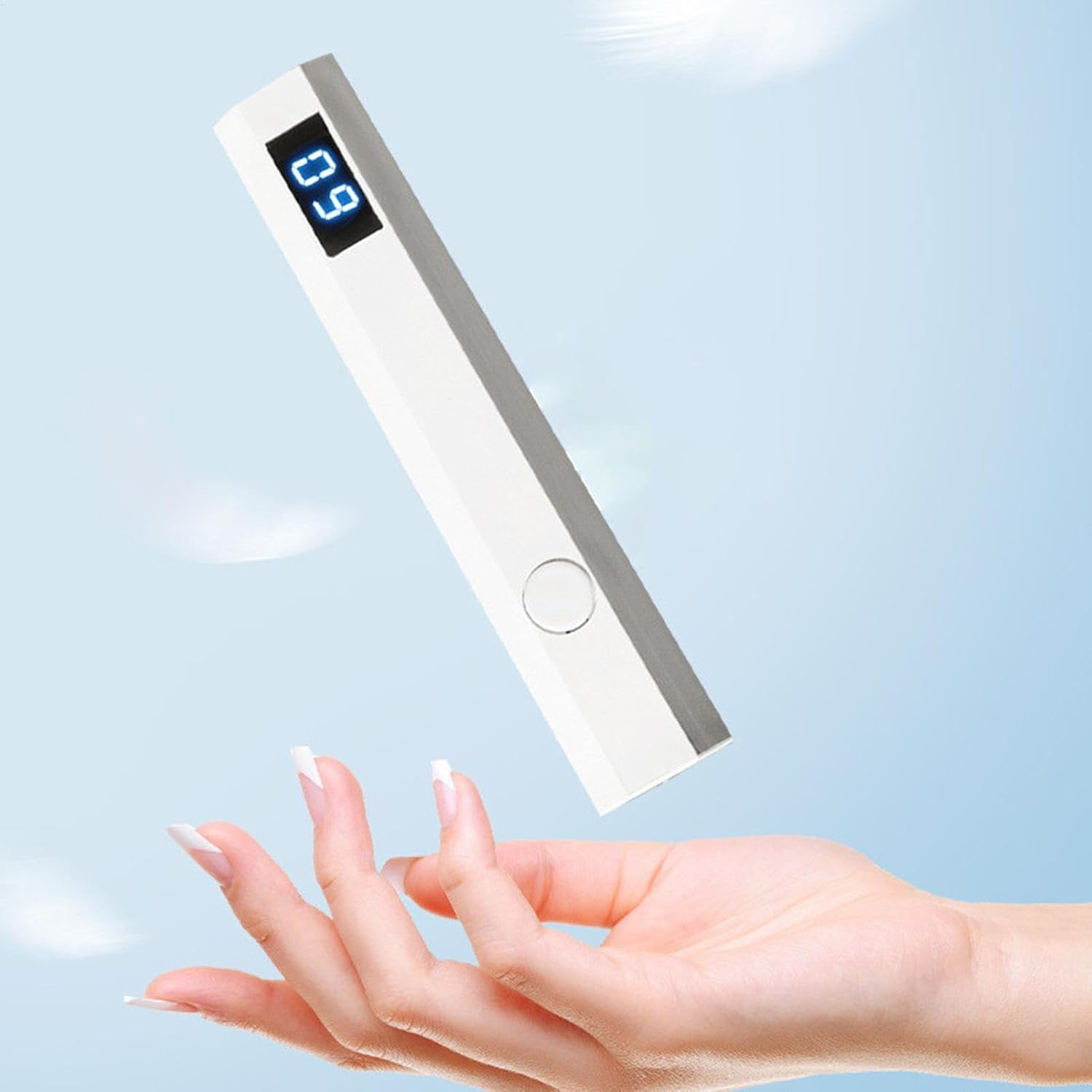 Handheld UV Light for Gel Nails,Led Display Small Light Pen for Nails | Glue Dryer Lamp with 2 Timer Settings, Cordless Handheld Nail Tool for Adults Women