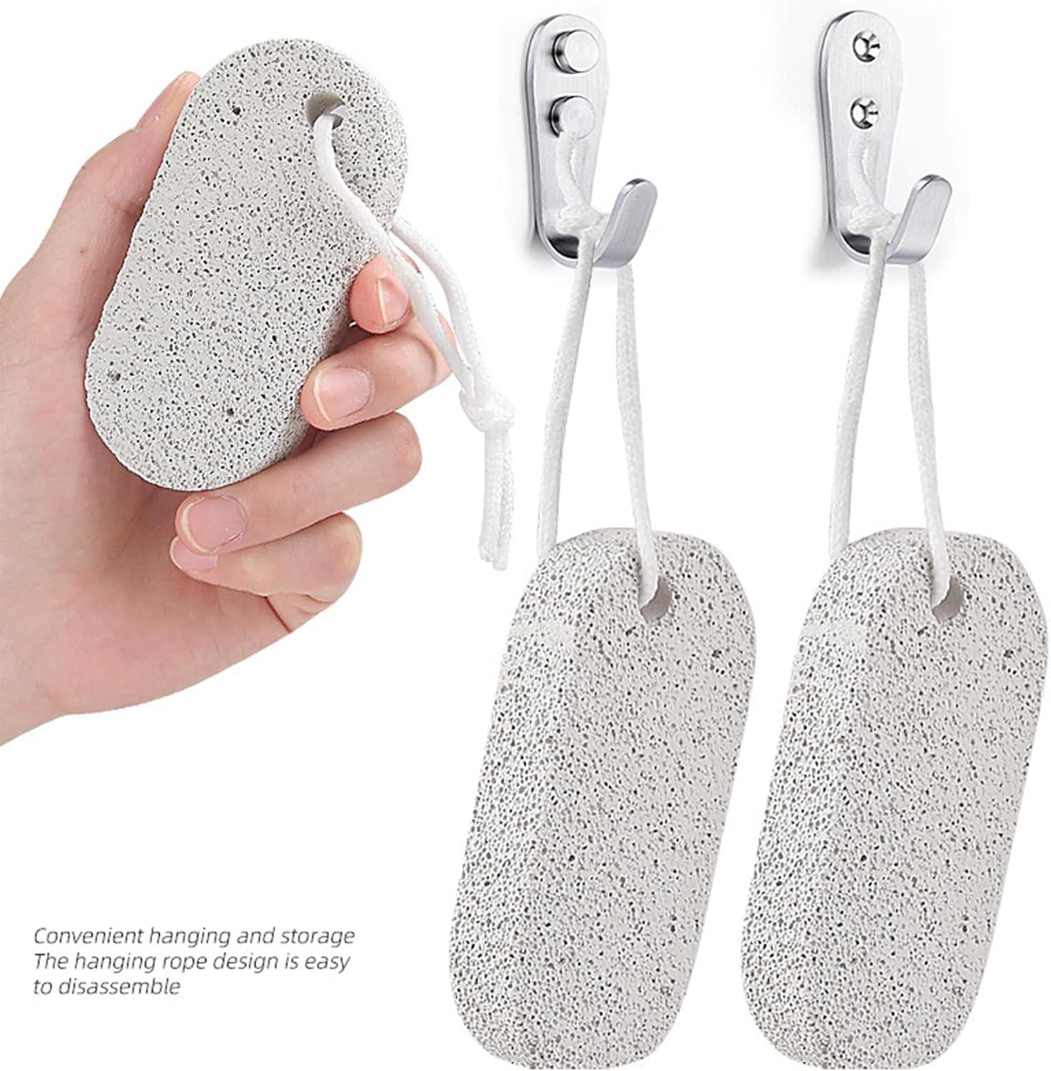 Qkbuza Foot Pumice, Feet Heels and Palm Scrubber, Softener Natural Sturdy Professional Pumice for Adults Palm Elbows Heels Hands Women Body Men image number 6