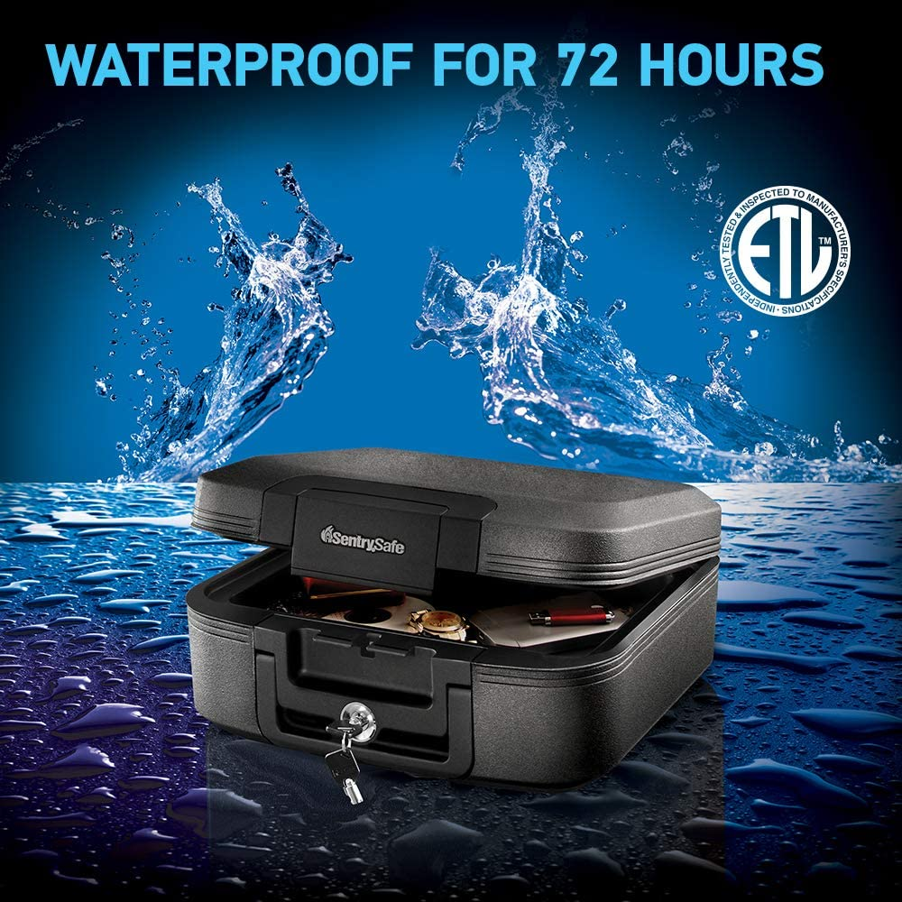 Sentrysafe Fireproof and Waterproof Safe Box with Key Lock, Fire and Water Chest Safe for Valuables, 0.28 Cubic Feet, 6.6 X 15.4 X 14.3 Inches, CHW20221 image number 6