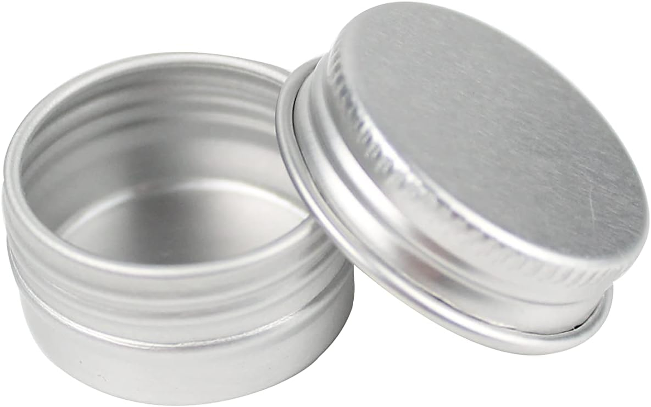 60 Pcs Mini 5G Silver Aluminum Cosmetic Sample Tins Jars Empty Portable Refillable Containers with Screw Lid for Small Sample Jewelry Lip Balm Candles - Rosegold image number 6