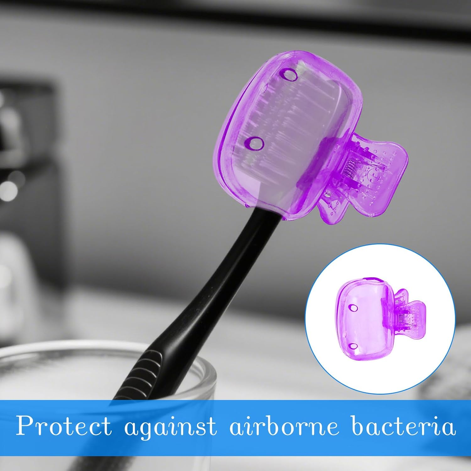 Toothbrush Cover, 10Pcs Tooth Brush Cover, Toothbrush Head Cover, Electric Tooth Brush Headcovers, Travel Brushhead Covers, Ideal for Home, Household Travel, Bathroom, Camping, School image number 1