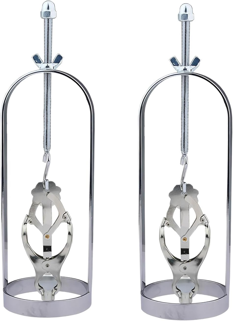 Stainless Steel Nipple Clamps for Women - Adjustable BDSM Nipple Clips with Weights, Non-Piercing Butterfly Clamps for SM Bondage & Couples Play (Nipple Toys) image number 4