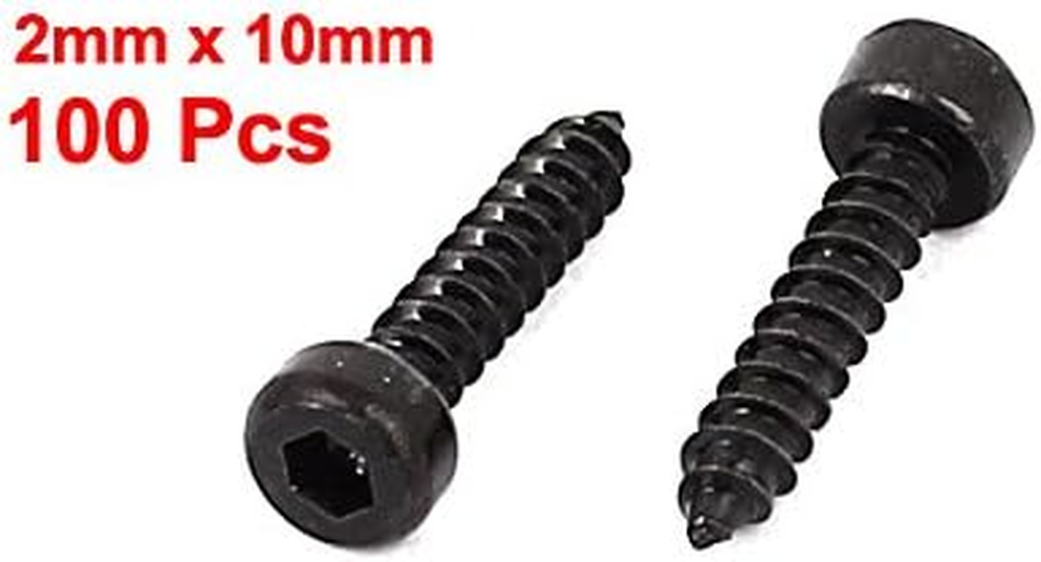Uxcell 2Mm X 10Mm Threaded Carbon Steel Hex Head Self Tapping Screws 100Pcs image number 1