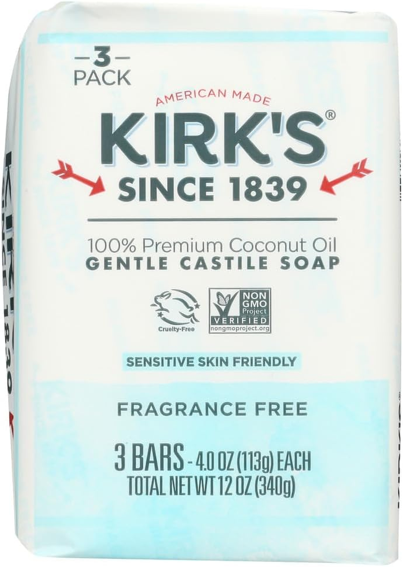 Kirks Natural Products Kirks Soap Bar 3Pk Frag Free image number 3