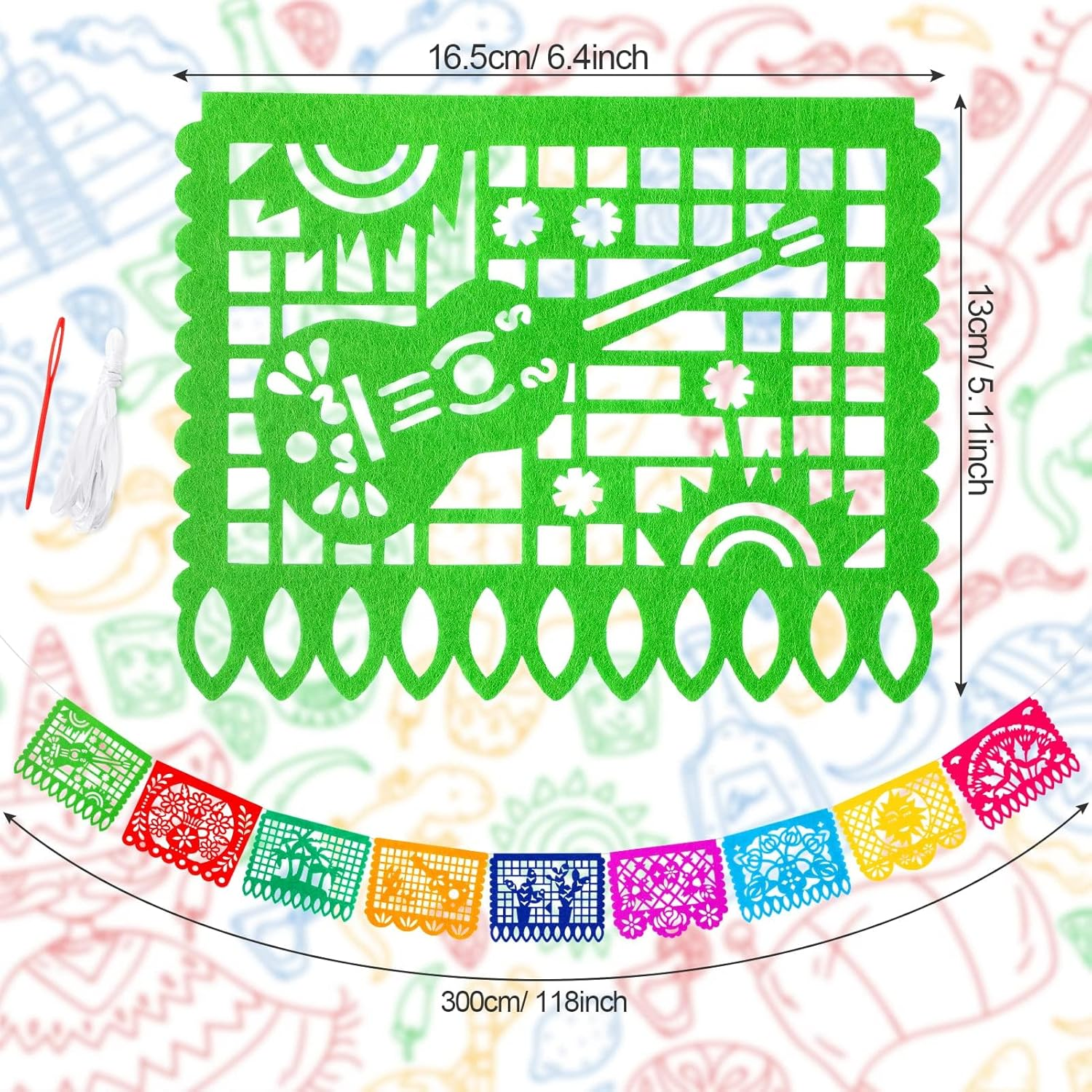 Hapurs 4 Packs Mexican Party Banner 38 Feet Fiesta Banner Cinco De Mayo Dia De Los Muertos Decor Day of the Dead Decorations Mexican Fiesta Themed Party Decorations Supplies