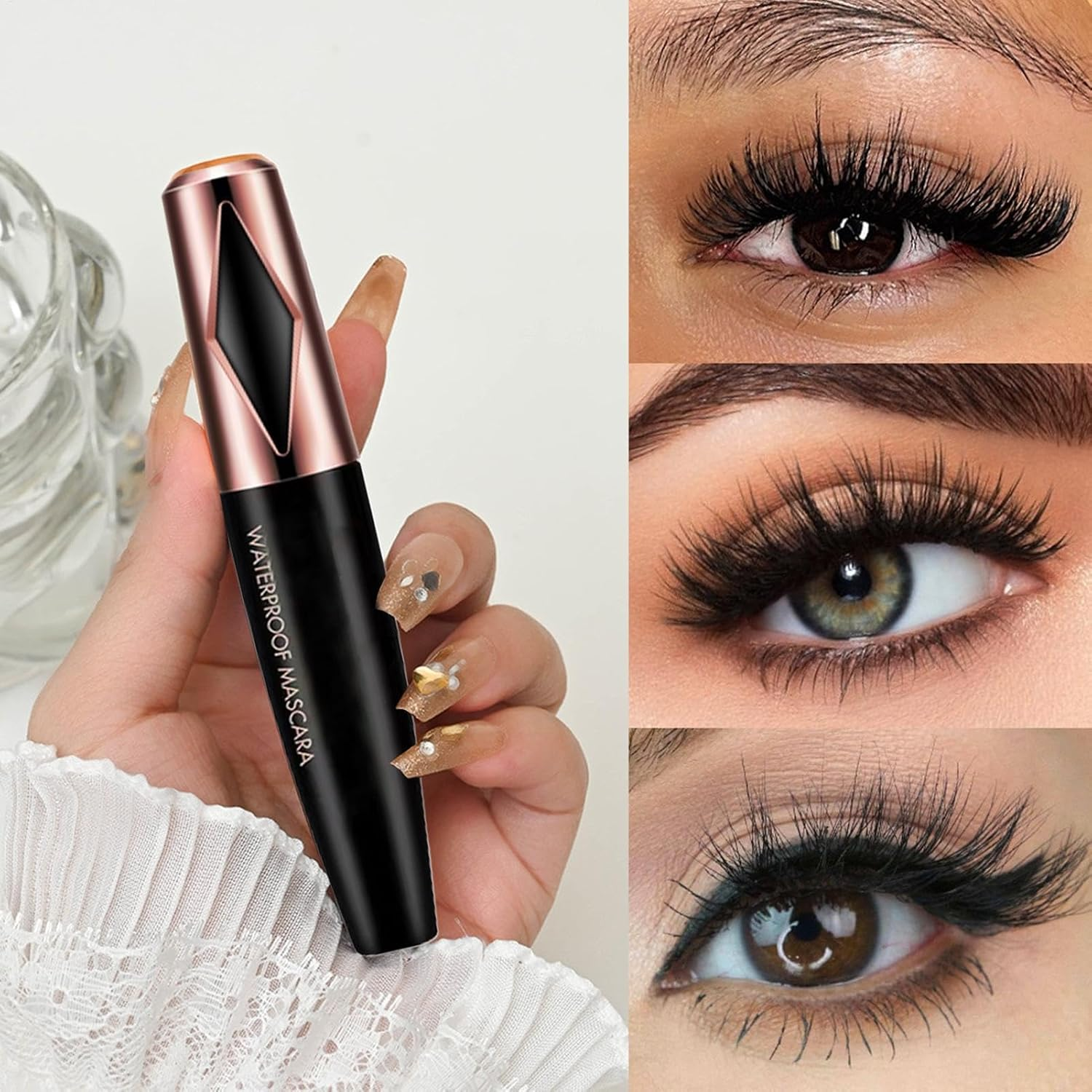 Lash Mascara,Lightweight Mascara Black Tubing Lash Makeup - Lash Washable Mascara Makeup, Smudge-Proof Black Mascara for Dorm, Apartment, Hotel image number 6