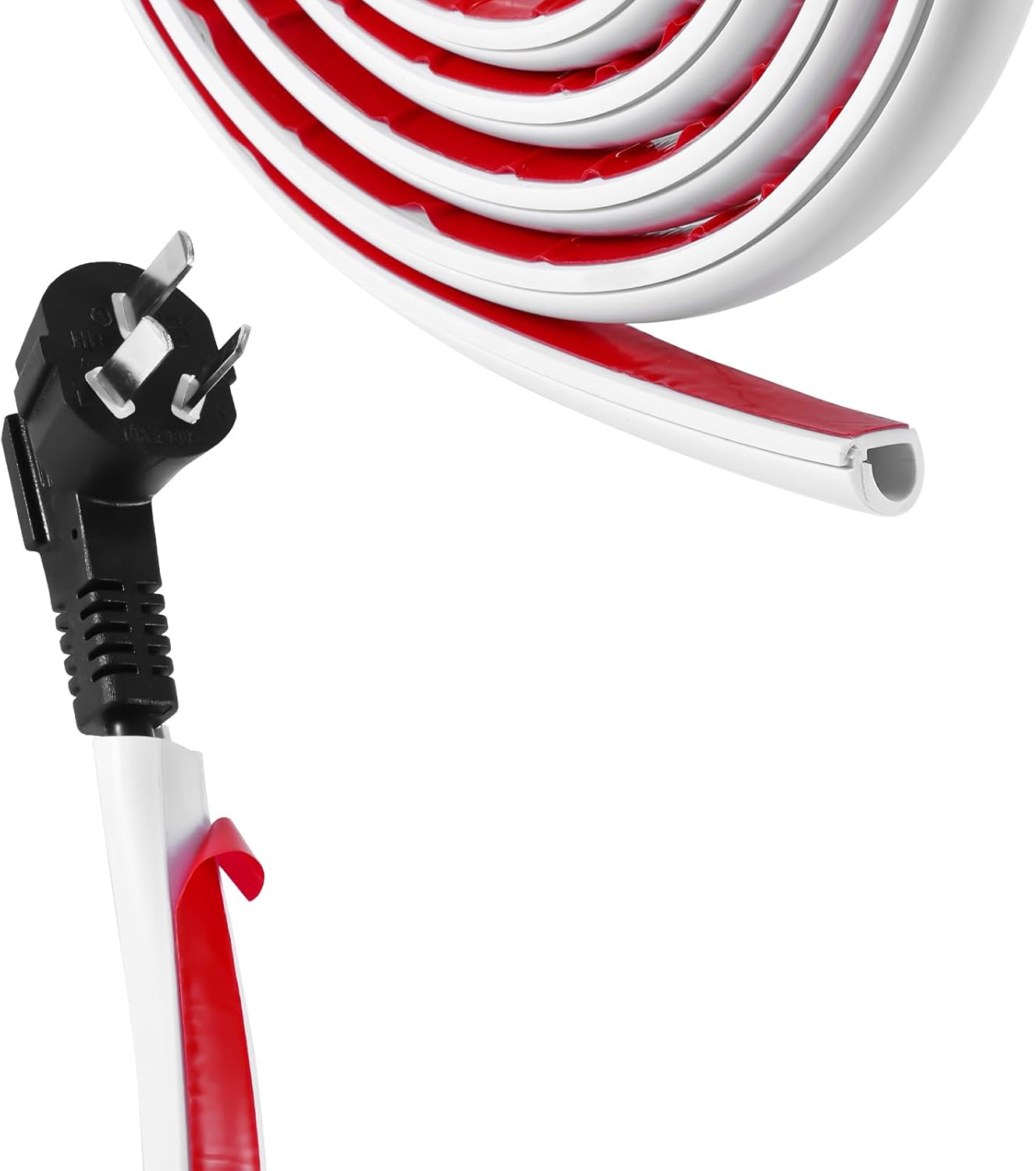 Wall Cord Hider, 39.4 Inch Self-Adhesive Wire Covers Floor Cord Cover Cable Hider Wall Wire Hider Flexible Cable Raceway for Home Office Cable Management image number 5