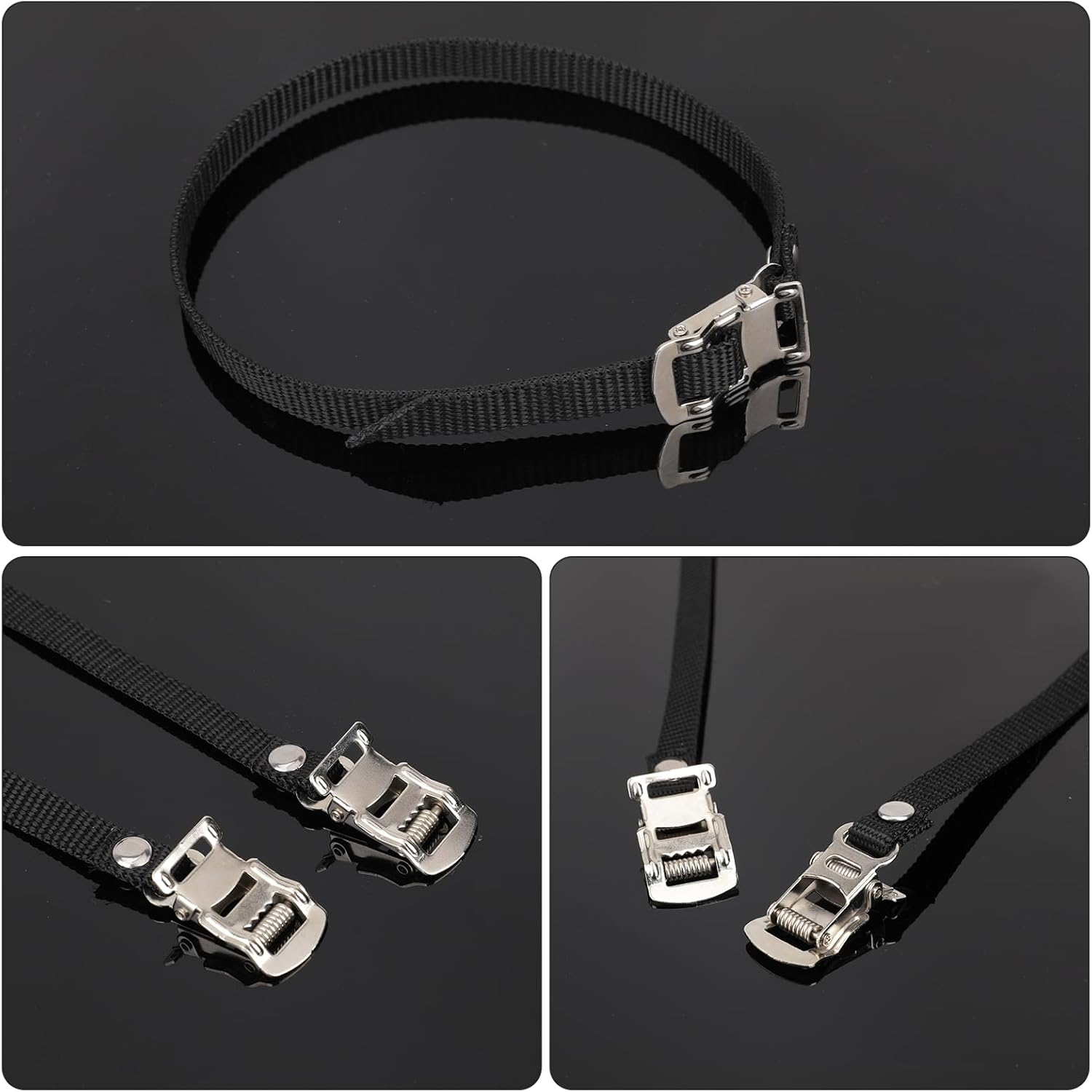 2 PCS Bike Pedal Straps Universal Replacement Foot Pedal Straps for Bicycles or Exercise Bike Spin image number 4