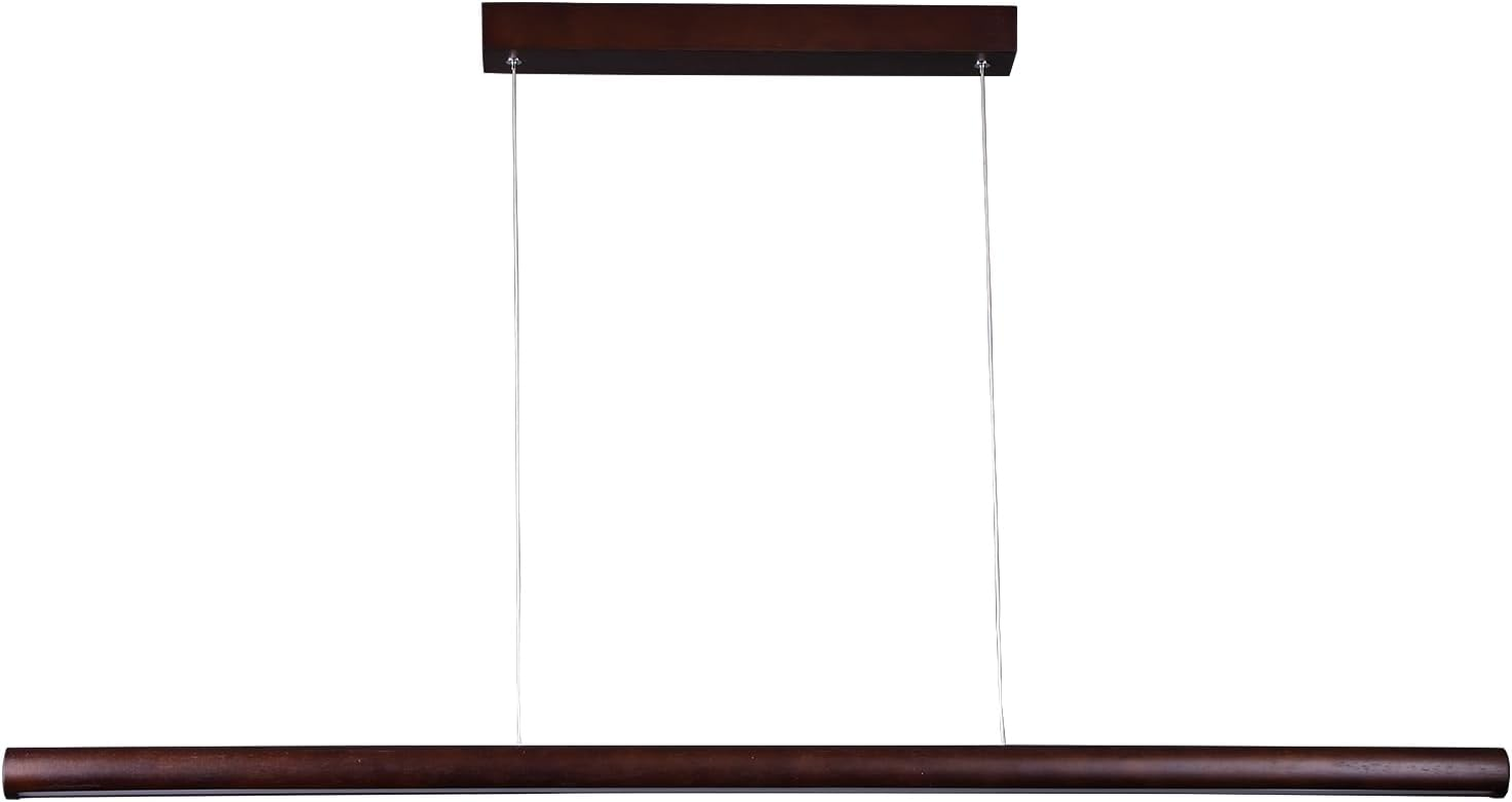 Lexi Lighting Freya LED Pendant Light, Minimalist Dimmable Linear Wood Light Fixture Chandelier, 3000K/4000K/6000K Color Temperature, H157 X L151Cm, Natural Hanging Lamp for Dining Room Kitchen Island