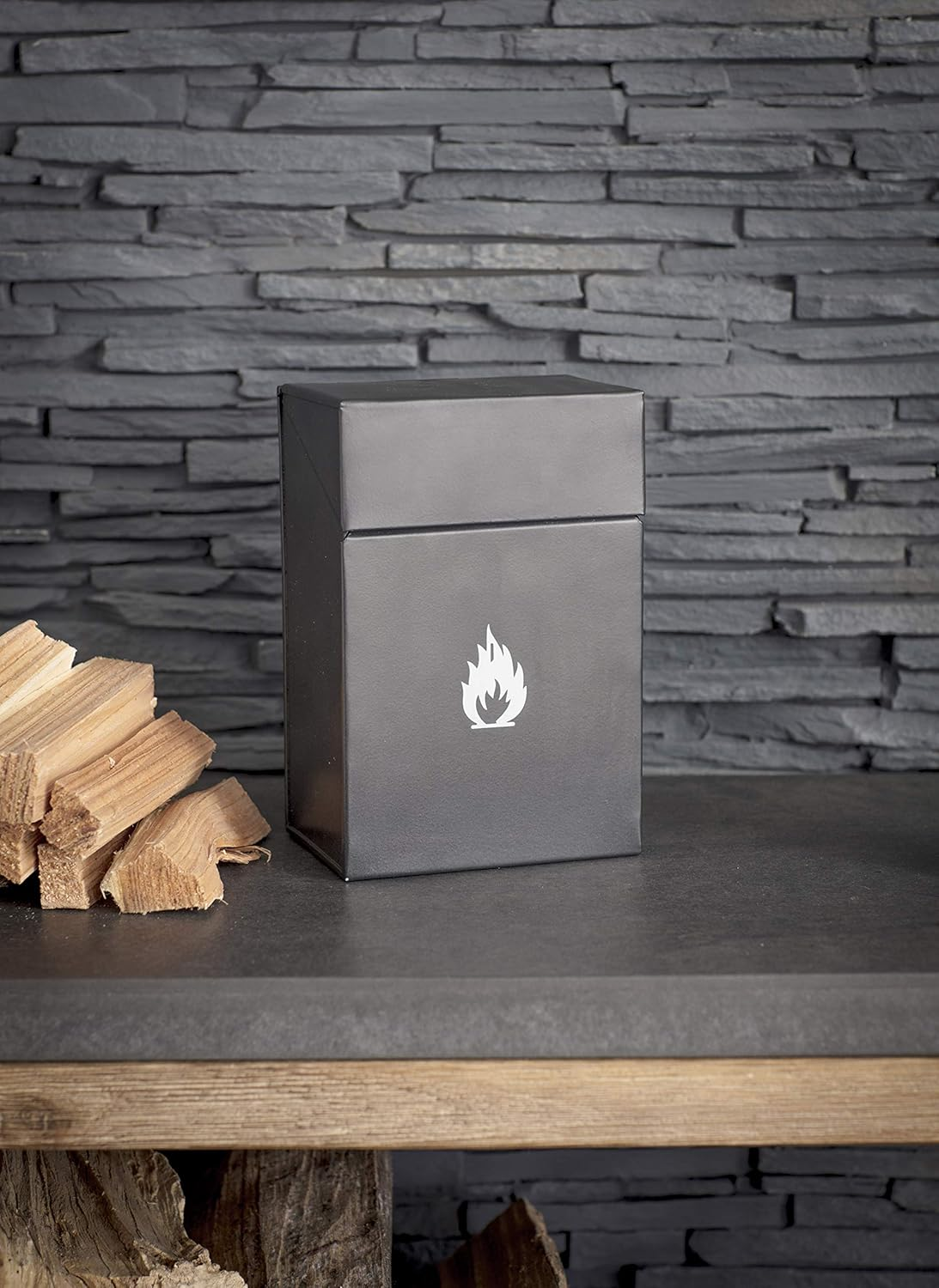 Garden Trading Firelighter Box Crafted in Powder Coated Steel | H20 X W14 X D9Cm image number 2