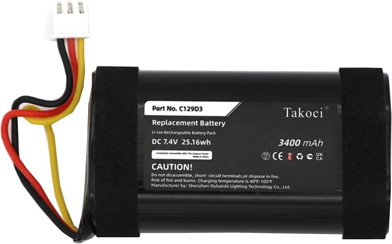 3400Mah Replacement Battery Compatible with Bang & Olufsen Beoplay A1 Wireless Bluetooth Speaker P/N C129D3 7.4V image number 4