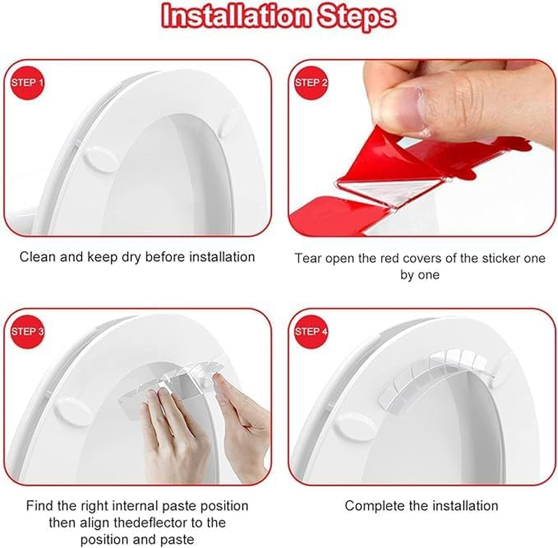 4 Pcs Toilet Pee Guard for Toilet Seat, Splash Guard Prevents Kids and Adult from Peeing Splash to Keep Toilet Clean, Potty Training Pee Splash Guard with Upgrad Super Stickiness image number 3