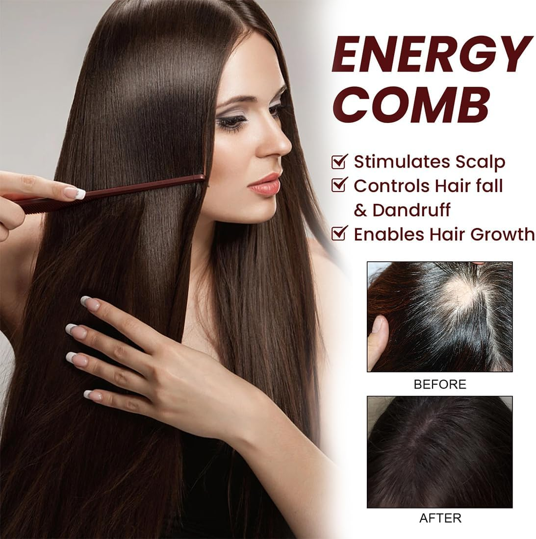 OUDQFCJ Dandruff Comb Dandruff Comb Dandruff Comb Dandruff Comb Fat and Dirt Self-Cleaning Scalp Detox Comb Energy Massage Scalp for Men and Women Pack of 2 image number 5