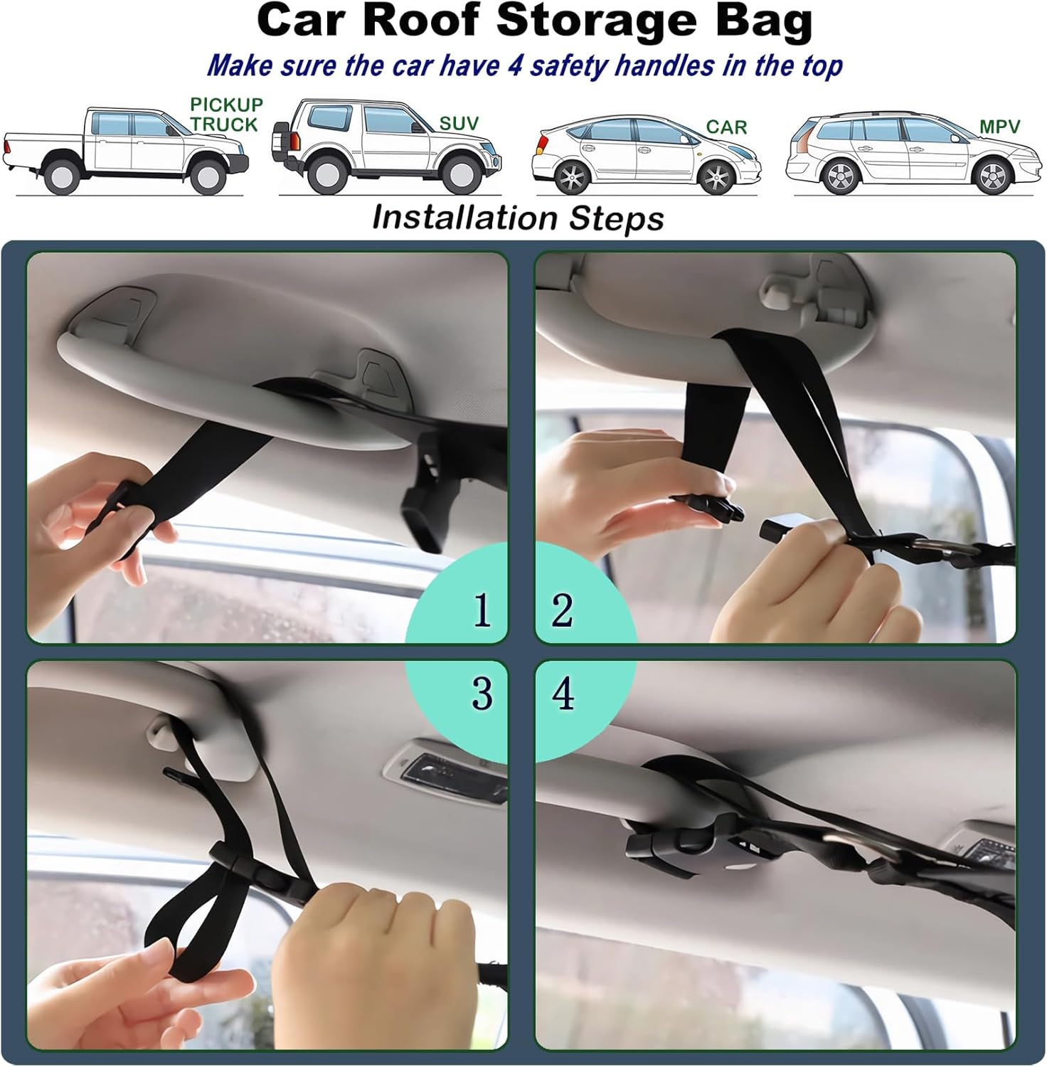 Vimoqi Cargo Net for Van,Trade Tidy Van Storage Solutions,Double Layer Mesh Car Boot Organiser,Large Capacity Car Roof Storage Nets for Campervans,Foldable Lorry Camping Accessories Interior Gadgets image number 1