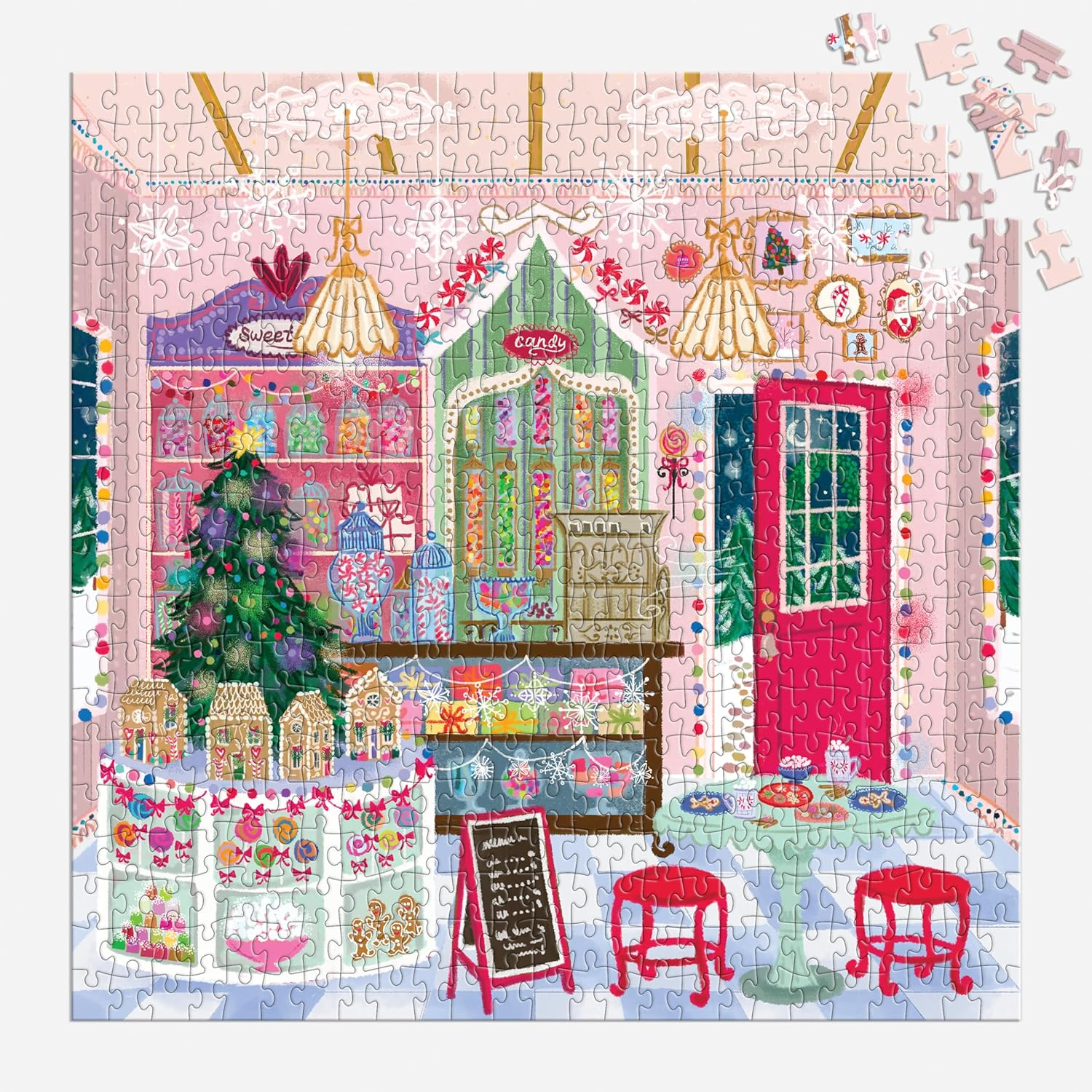 Galison 9780735382756 Joy Laforme Gingerbread Cottage Puzzle (500-Pieces) image number 5