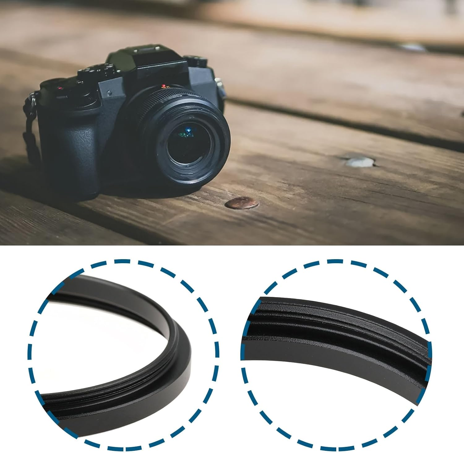 Create Idea 2PCS 48-49Mm Camera Lens Filter Step-Up Ring Adapter Allows 49Mm Filters and Hoods on 48Mm Thread