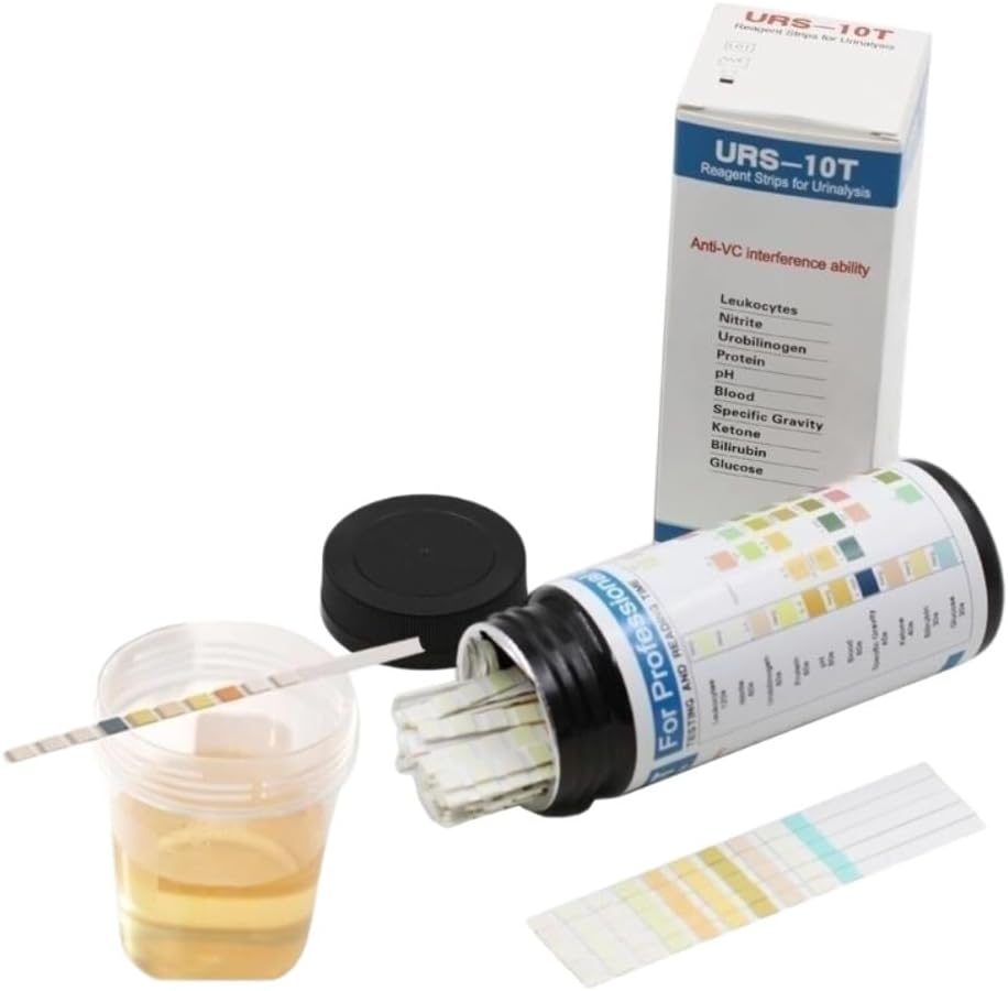 100 Strips URS-10T Urinalysis Reagent Strips, 10 Parameters Urine Test Strips Nitrites PH Ketones image number 4