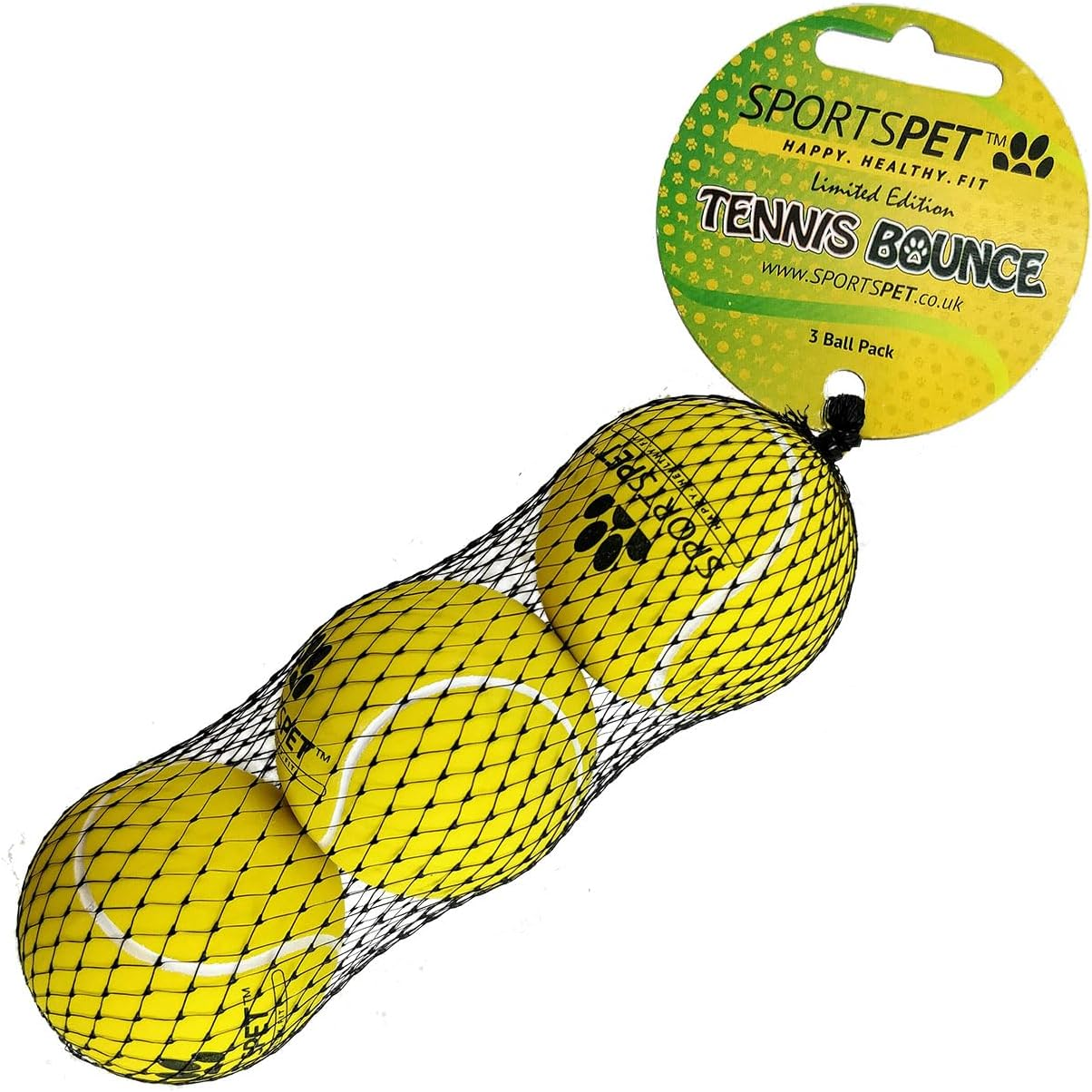 SPORTSPET Rubber High Bounce Tennis Balls for Dogs - Premium Ball for Medium and Large Dog Breeds (3 Pack) image number 4