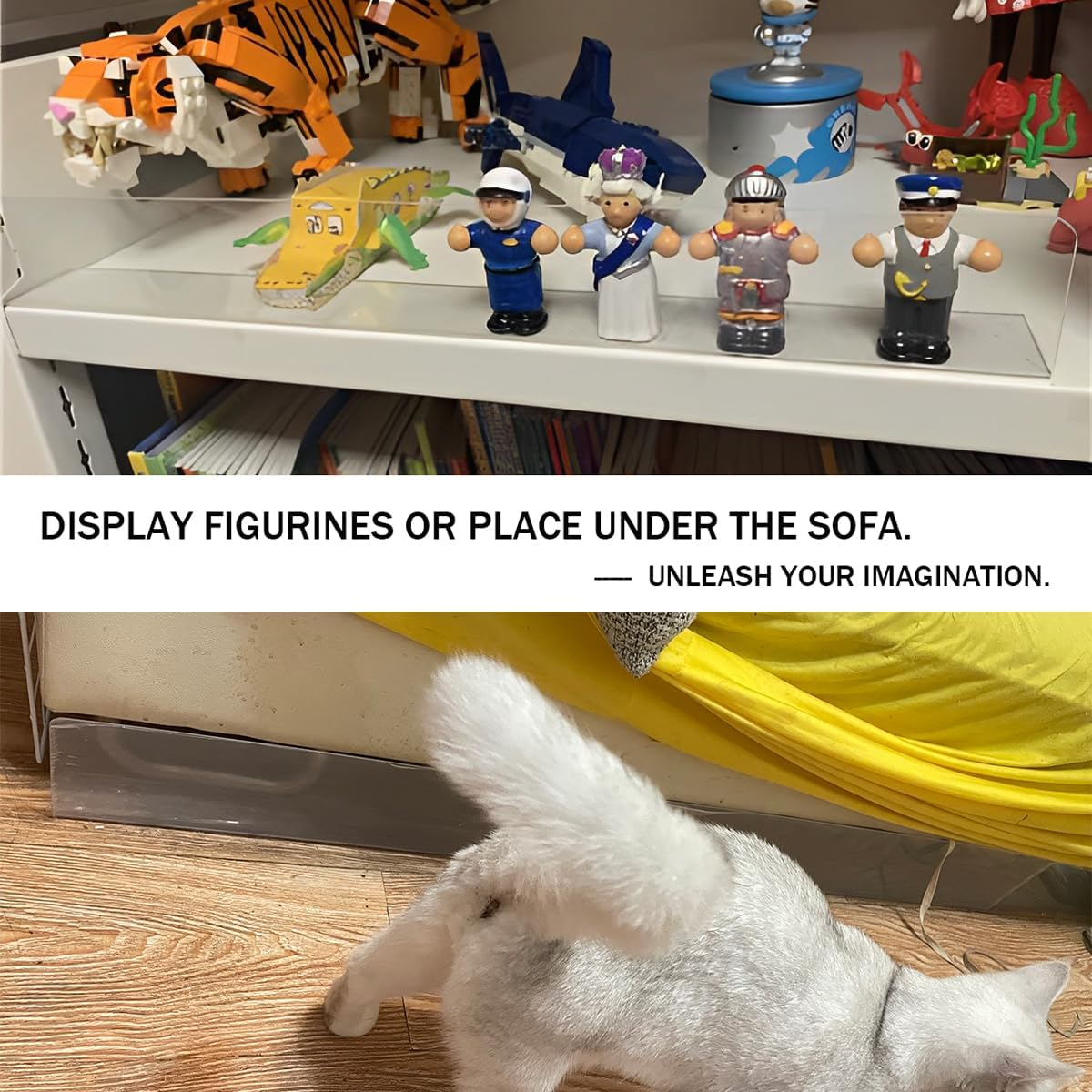 MORNITE 3 Pcs Acrylic Board Organizers for Medicine Cabinet, Acrylic Blocker Shelves Panel for Toilet Cabinet, Storage Divider for Kitchen Bathroom Closet Garage Office, 15.7" Clear