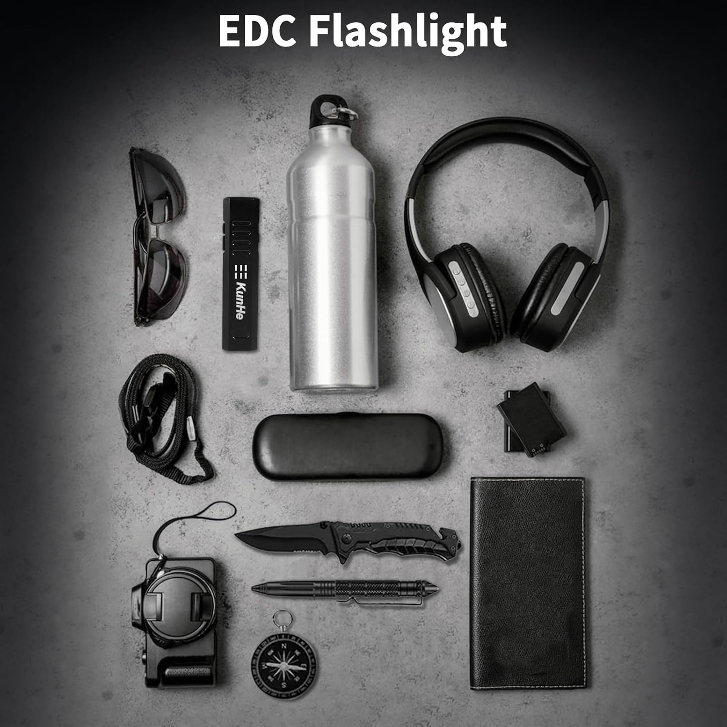 Kunhe USB Torch LED Rechargeable Flat Handy 800 Lumen Flat Torch with Magnet, 1200 Mah Battery, 4 Modes, Perfect as an EDC Mini Light for Everyday and Emergency Use image number 2