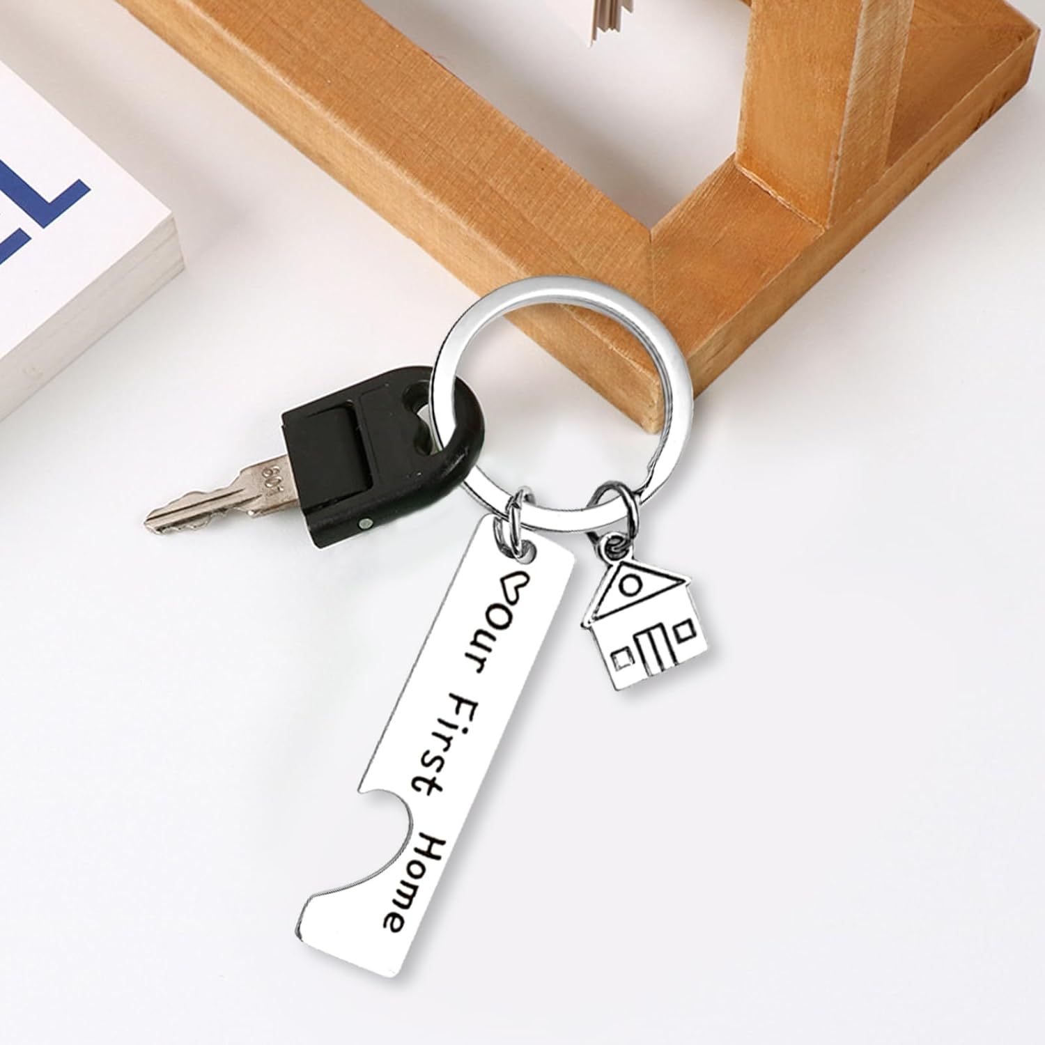 Enkrio Our First Home Keychain Housewarming Gift New Home Keychains for New Homeowner Valentines Day Gifts for Him Boyfriend Girlfriend Husband Wife Couple