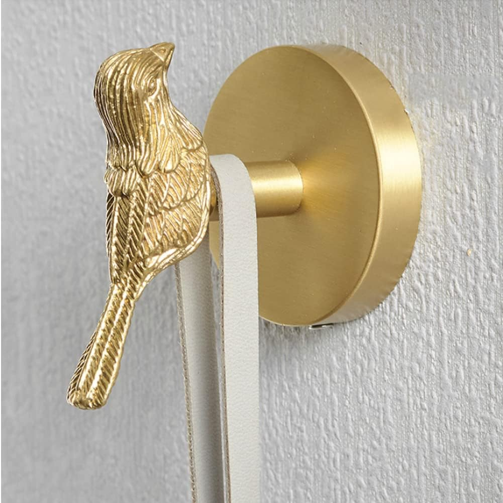 Jfwuhap Hwrtyeg Bird Shape Hooks - 1 Pcs Brass Towel Robe Hooks, No Drill Wall Mount, Stainless Steel & Brushed Brass Finish, Ideal for Bathroom & Kitchen image number 2