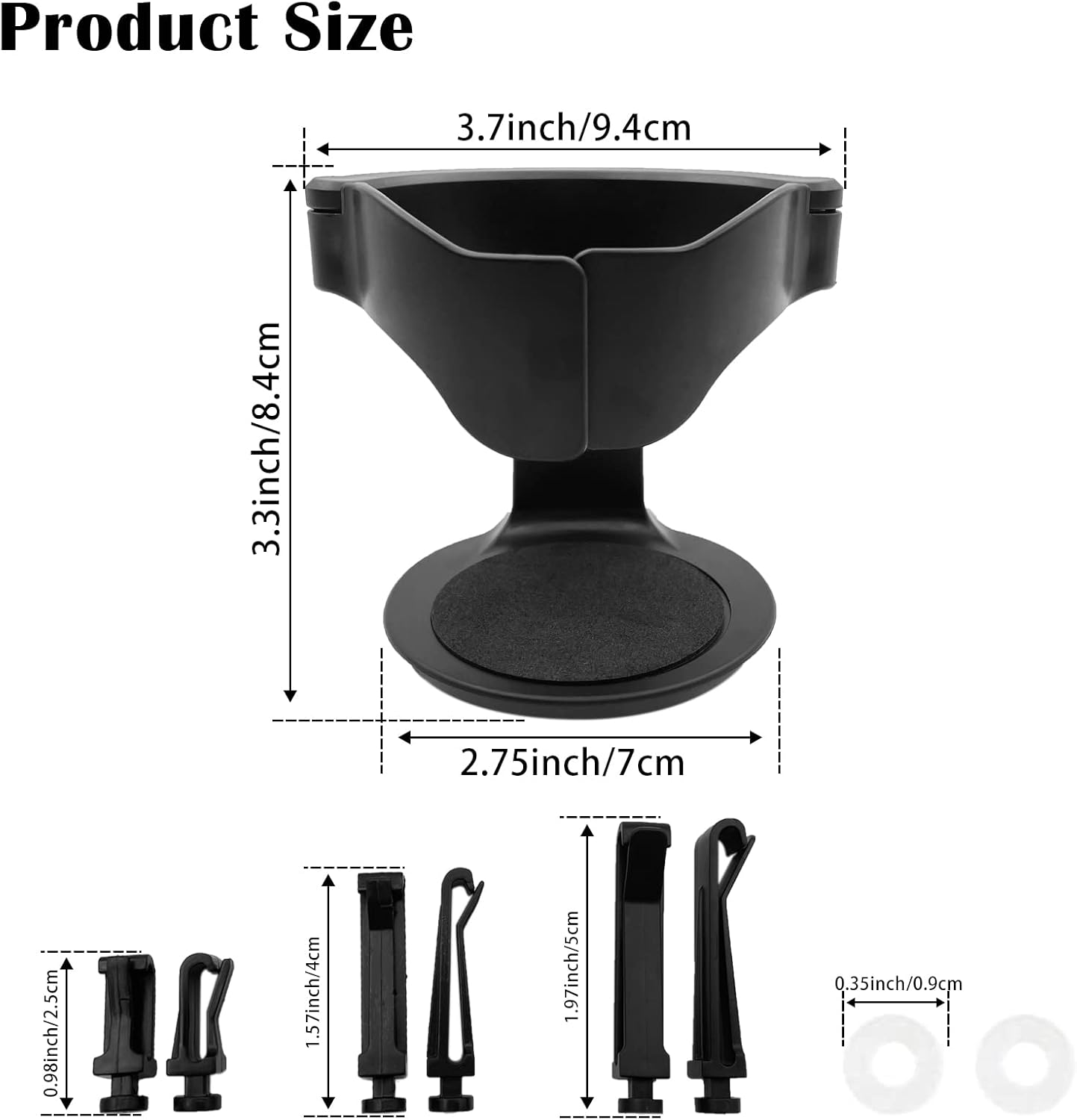 Universal Car Air Vent Cup Holder - Adjustable Mount with Clips for Water, Coffee, Juice, and Tea Bottles image number 4