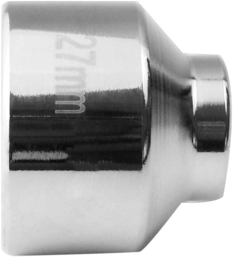 Ibetter 27Mm 6-Point Socket, Low Profile Oil Filter Wrenc, 3/8" Drive Heavy Duty Oil Filter Cap Removal Tool for Mercedes-Benz A-Class,Ford,Renault,Nissan,Dodge,Hyundai,Kia,Mini,Fiat. (Silver) image number 1