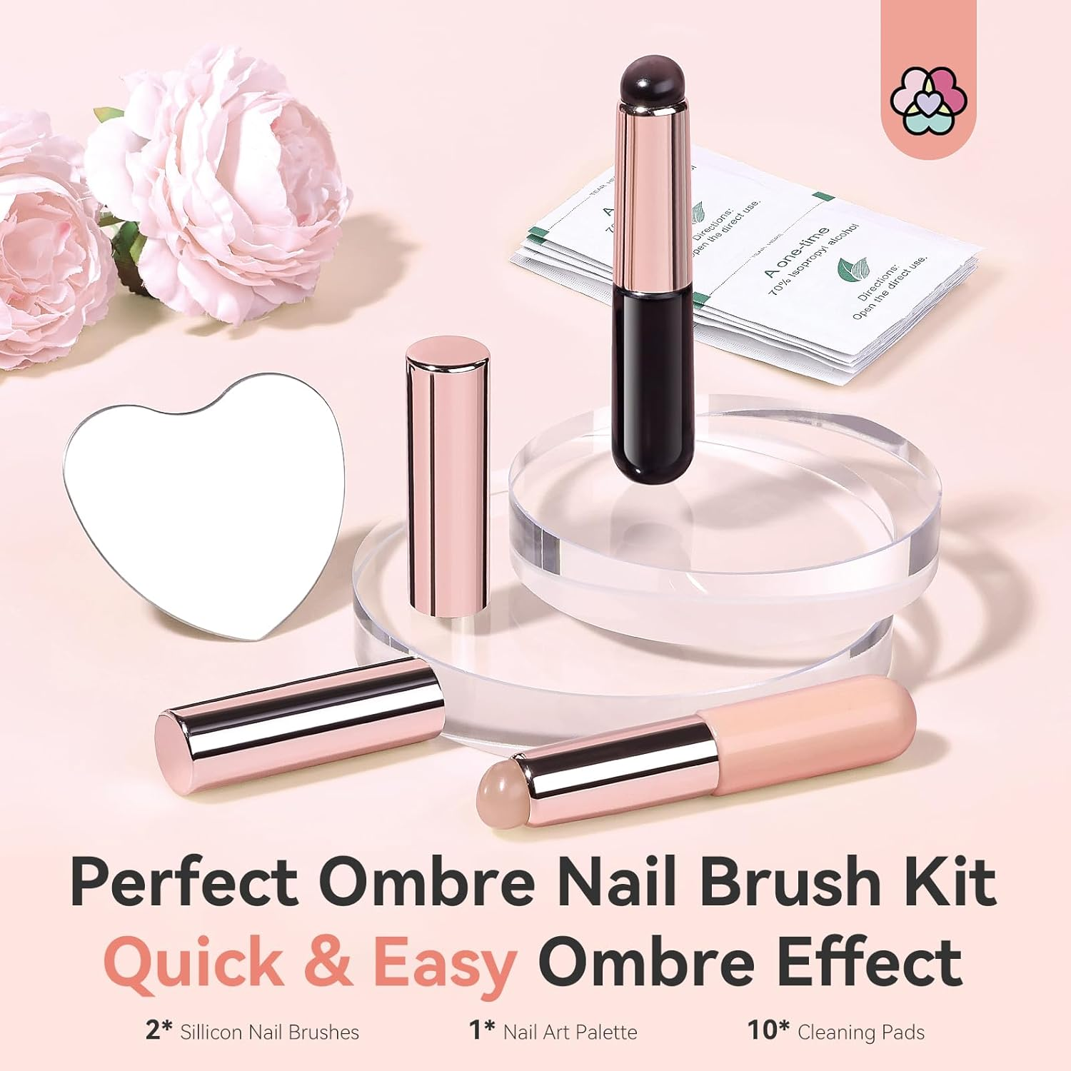 SAVILAND 2PCS Silicone Nail Brush: Reusable Chrome Nail Powder Applicator Nail Brush for Ombre Aura Nails Ombre Nail Brush Nail Art Gradient Painting Brush for Beginners image number 6