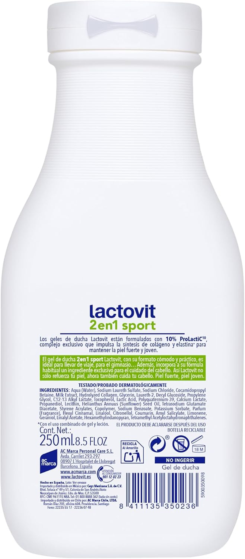 Lactovit 2En1 Gel&Champu 250 Ml image number 4