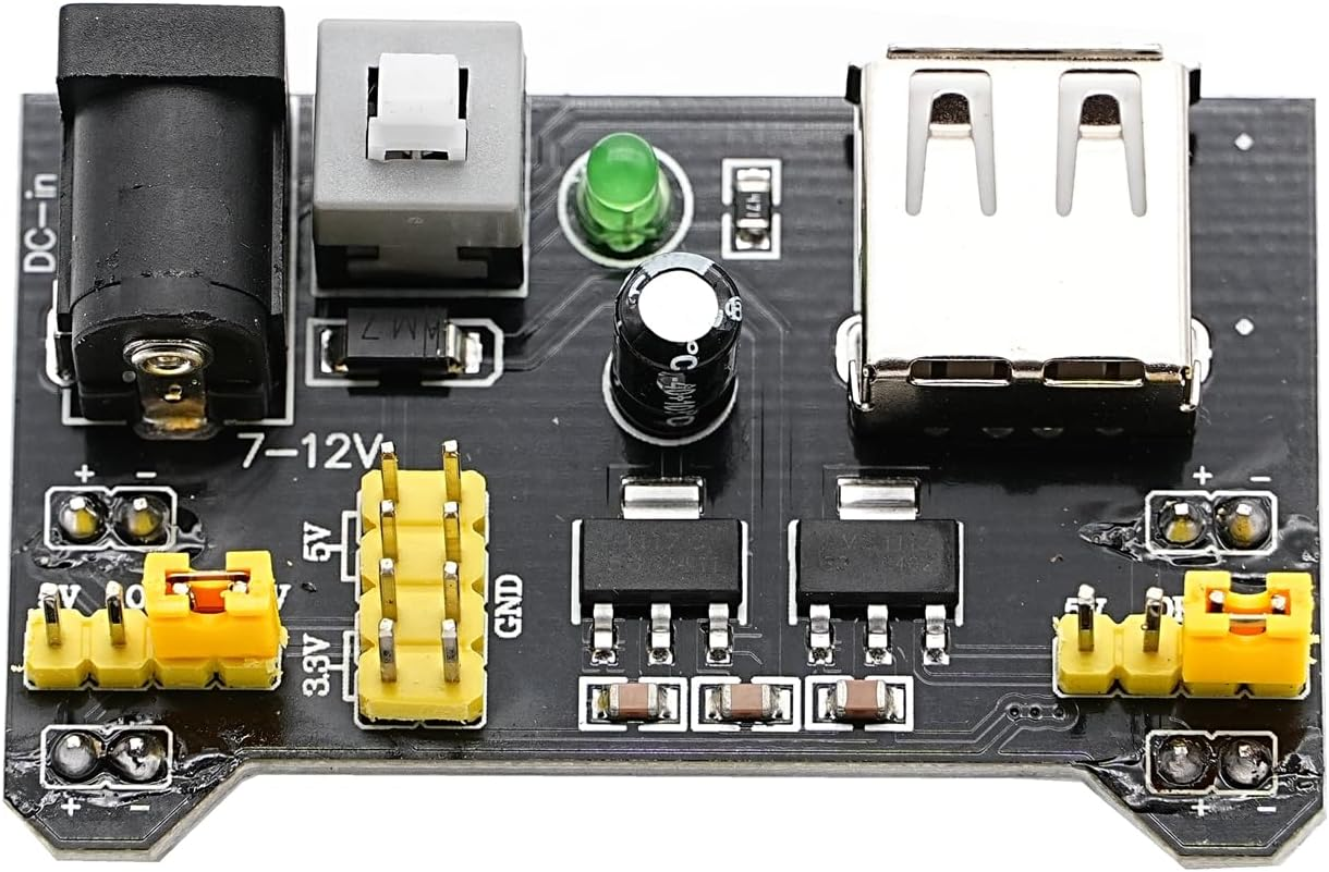 DIGISHUO 5Pcs 3.3V 5V MB102 Breadboard Power Supply Module DC 6.5-12V USB | for Arduino Solderless Bread Board Project image number 6