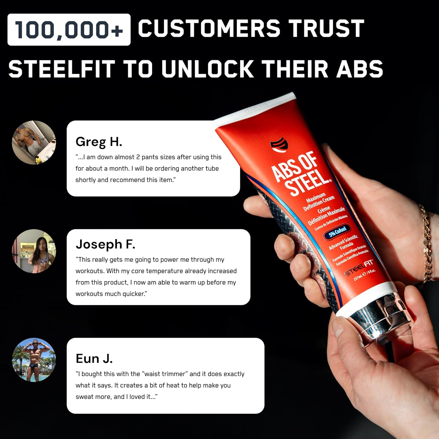 Steelfit Abs of Steel Maximum Defination Cream with 5% Coaxel 8 Fl Oz (273Ml). image number 5