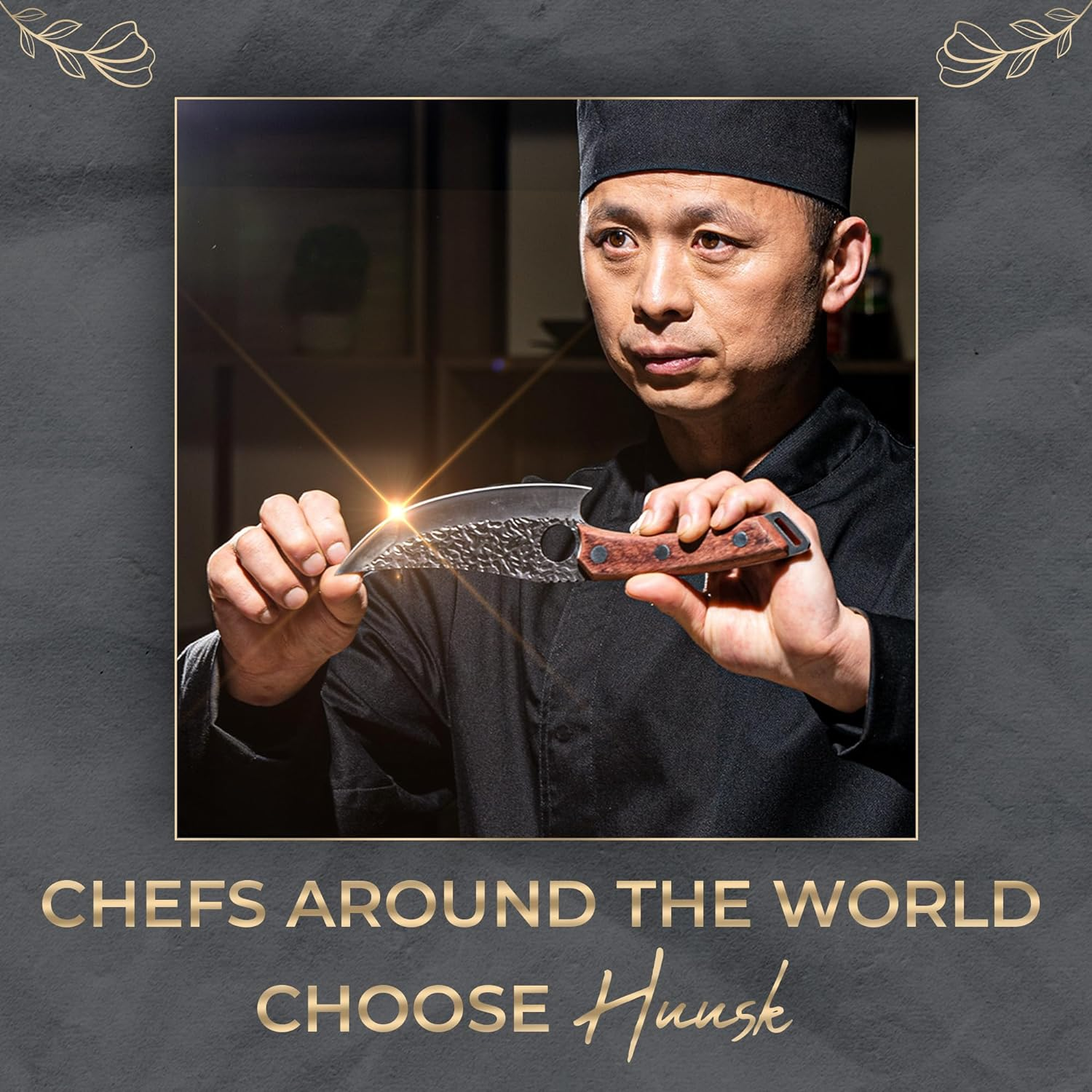 Huusk Chef Knife 11 Inch, Kitchen Knives for Cutting, Chopping, Boning Knife, Meat Knife. Japanese Kitchen Knife Designed for Balance and Control, Blending Modern Style with Traditional Appeal image number 2