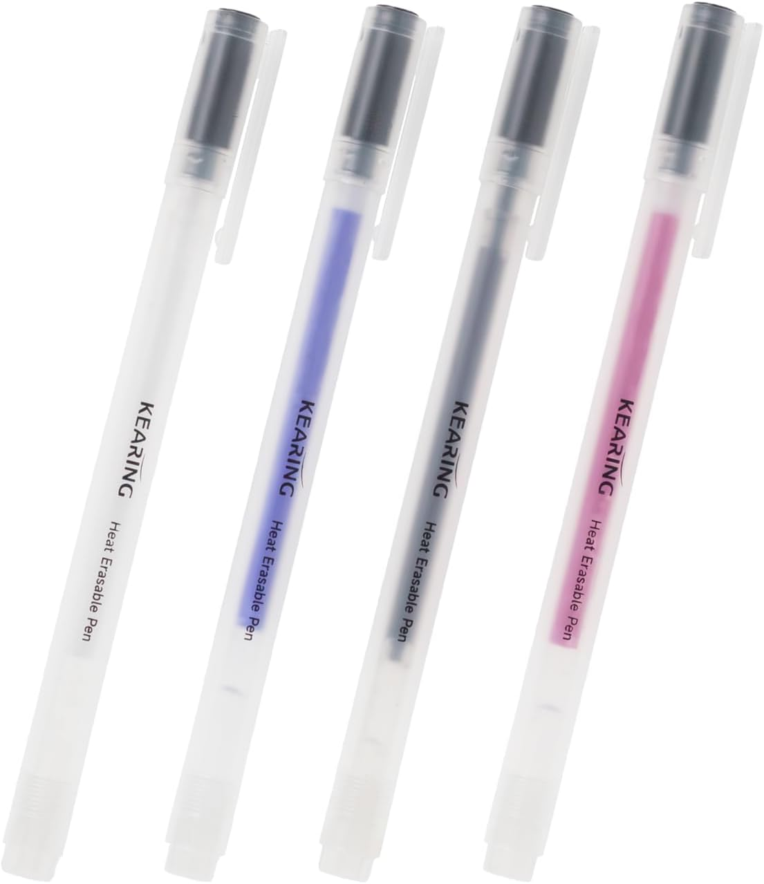 Kearing 4 Pack Heat Erasable Fabric Marking Pens, Fabric Markers for Sewing, Embroidery, Quilting, Dressmaking, Fabric Marking Tool, Embroidery Erasable Pen image number 1