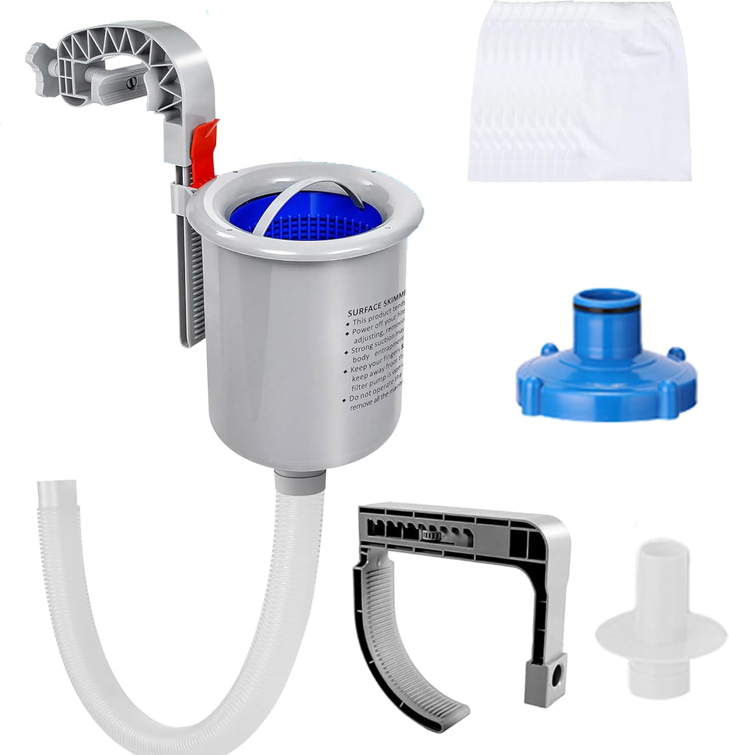 10 Socks Pool Skimmer for Intex Pools - Floating Surface Basket,Above Ground Pool Cleaner for Leaves/Debris Removal image number 4