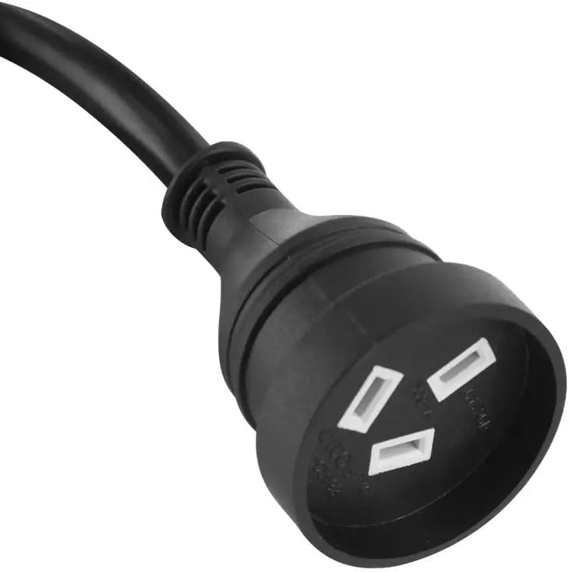 30Cm Mains Power Extension Lead Cord Standard Australian AU 3-Pin Plug Black EL3PB030 image number 2